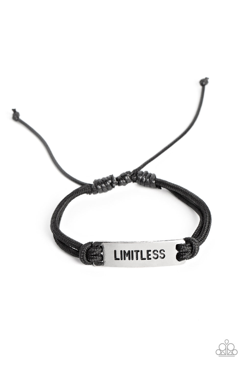 Limitless Layover - Black Paracord Rope Urban Inspirational "Limitless" Bracelet Paparazzi B0950