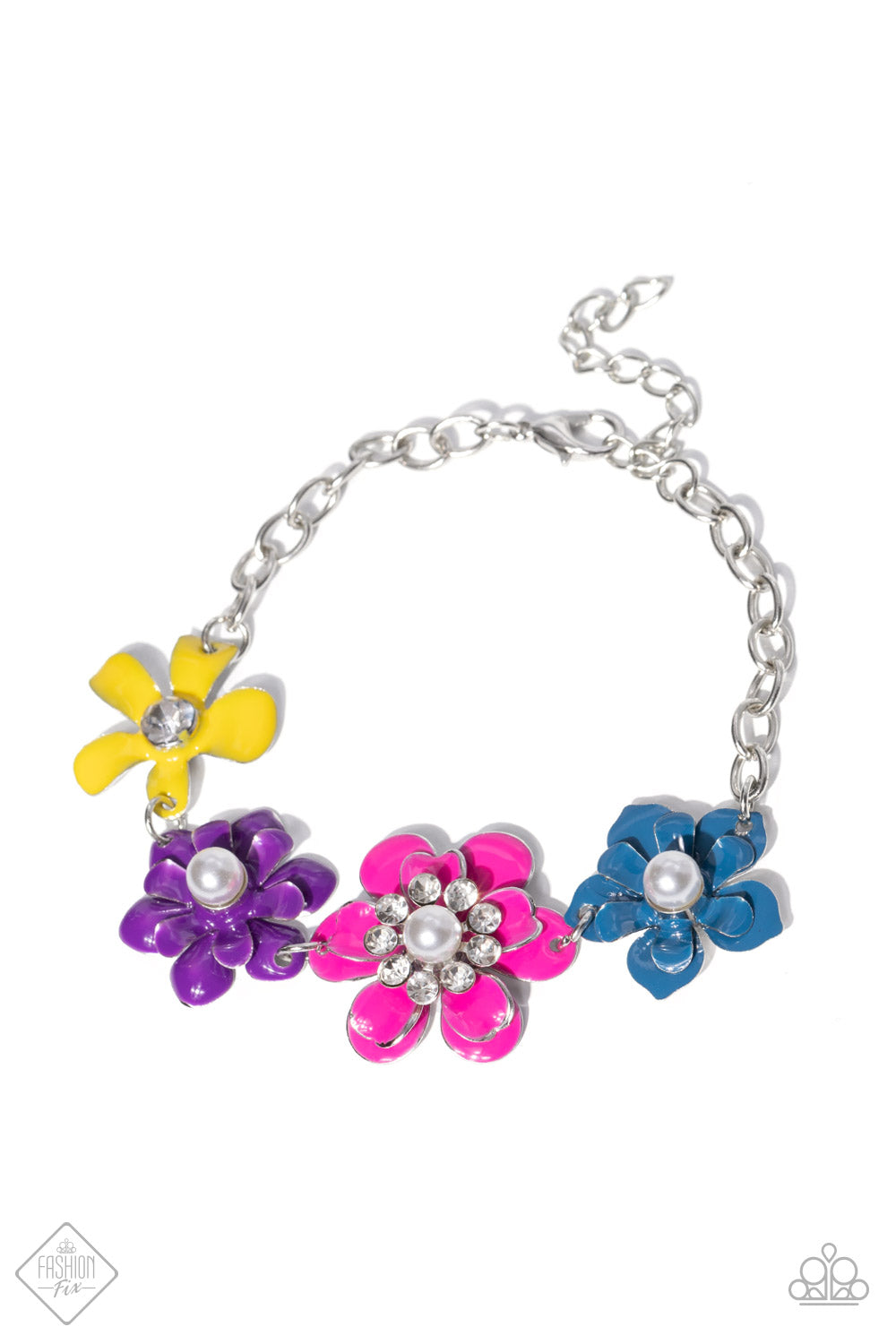 Flower Patch Fantasy - Multi Colorful Flower Bracelet September 2022 Fashion Fix Paparazzi B0700