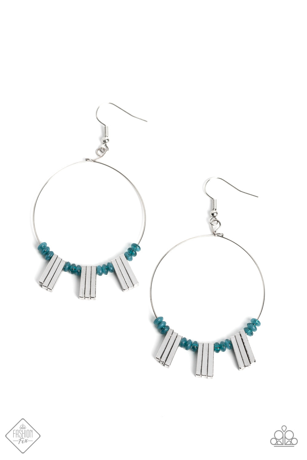 Luxe Lagoon - Blue- Harbor Blue Bead Earring Fashion Fix October 2022 Paparazzi E1041