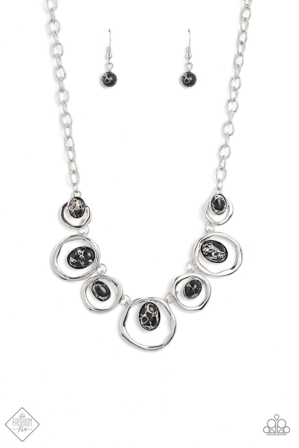 Marble Medley - Black Stone Santa Fe Style Necklace Fashion Fix December 2022 Paparazzi N1322