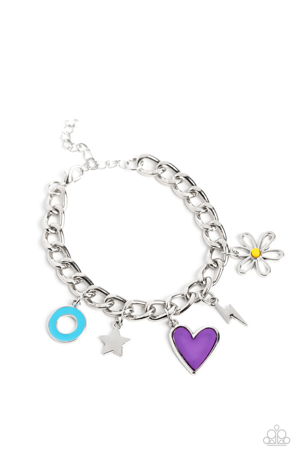 Turn Up the Charm - Purple Heart Charm Bracelet Paparazzi B0992