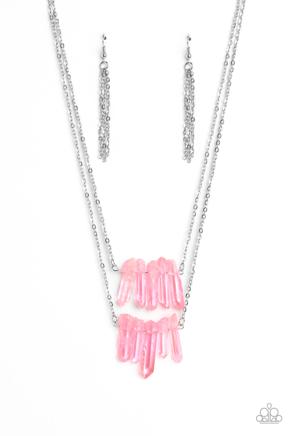 Crystal Catwalk - Pink Crystal-Like Stone Multi Layer Necklace Paparazzi N1634