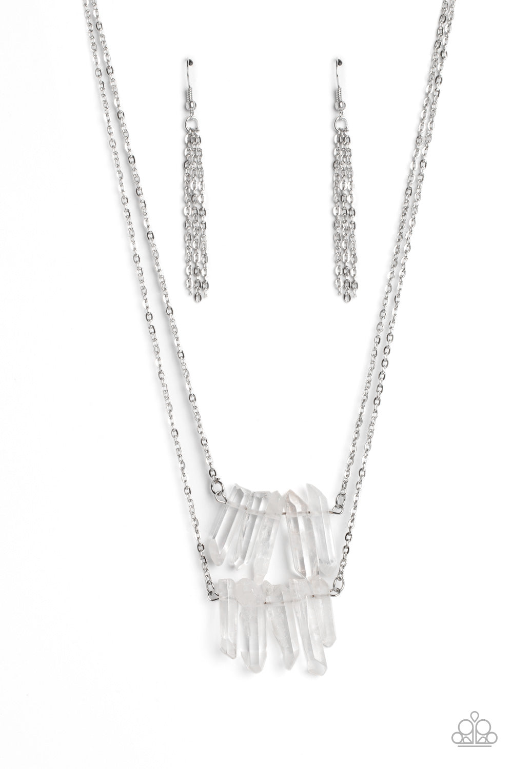 Crystal Catwalk - White Crystal Like Stone Necklace Paparazzi N1490