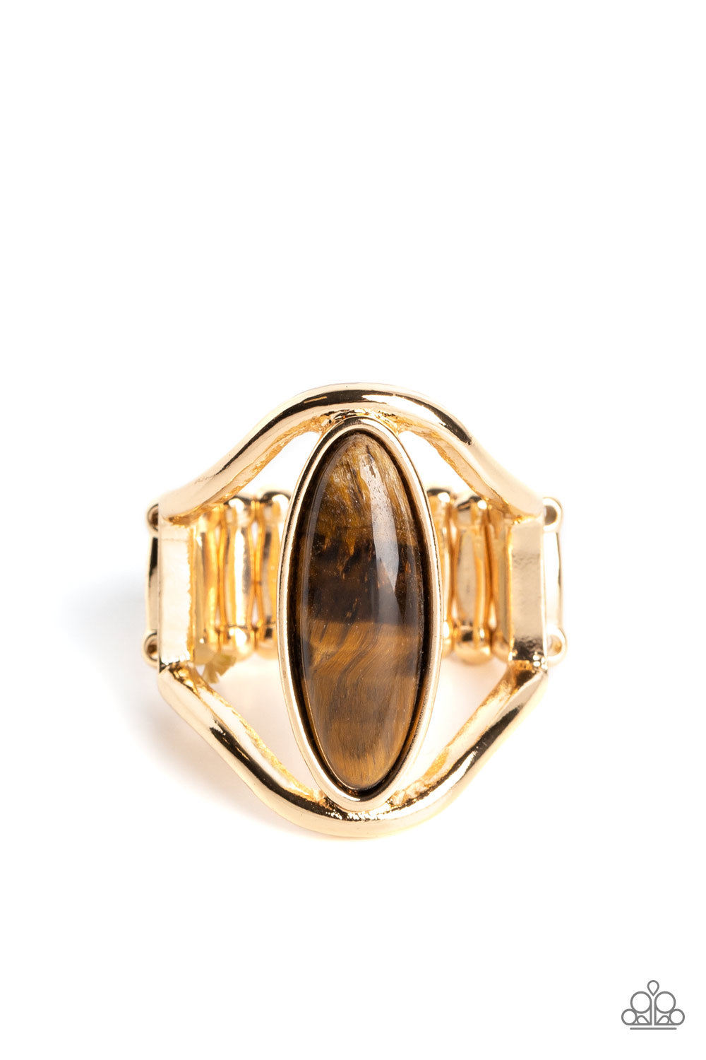 Spartan Stone - Brown Tiger's Eye Stone Ring Paparazzi R0472