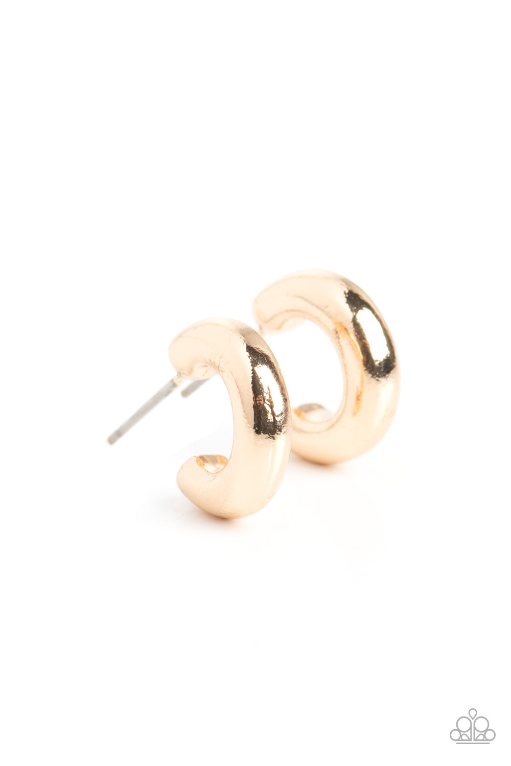 Catwalk Curls - Gold 1/4 Inch Hoop Earring Paparazzi E1498