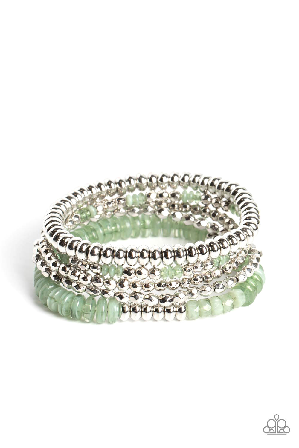 Pristine Pixie Dust - Green Loden Frost Stretch Bracelets Paparazzi B0959