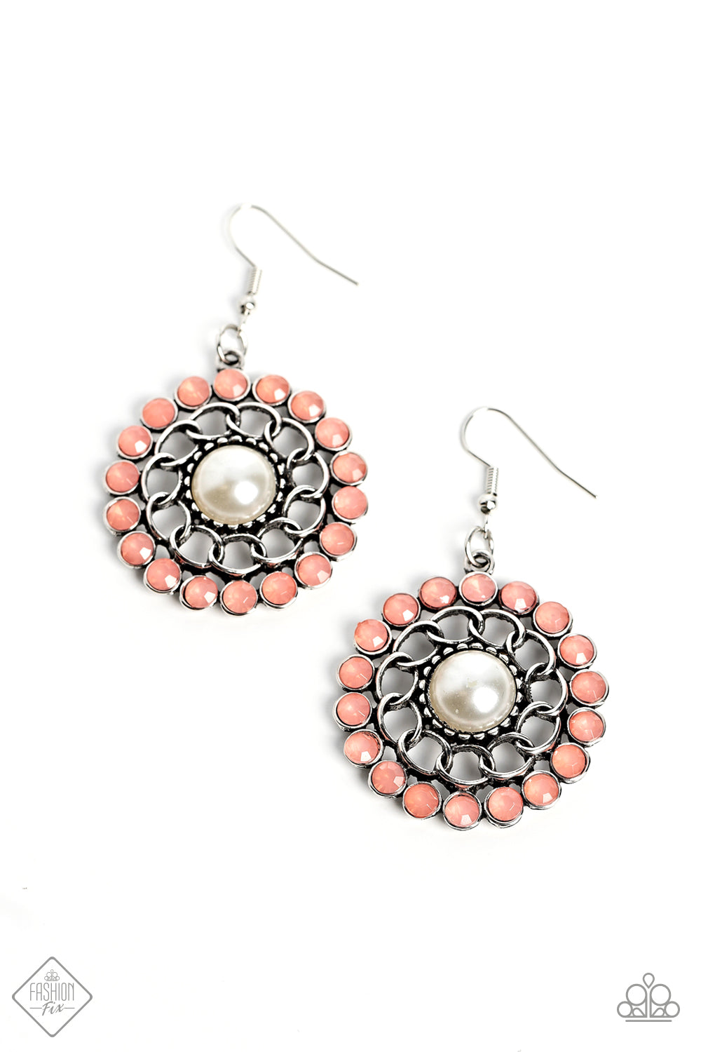 Effortlessly Eden - Orange Peach Pink Bead Earring Fashion Fix February 2023 Paparazzi E1221