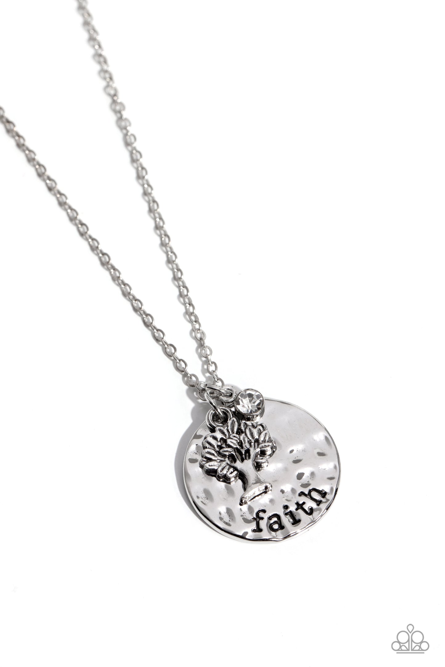 Flourishing Faith - White "Faith" Inspirational Faith Necklace Paparazzi N2102