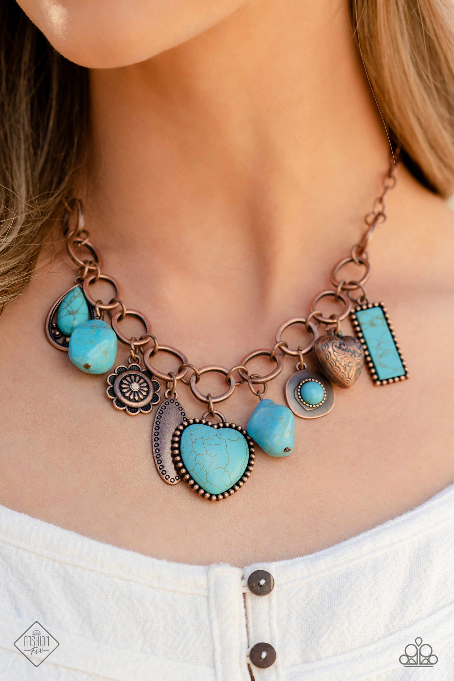 Countryside Collection - Copper & Blue Turquoise Stone Santa Fe Style Fashion Fix February 2023 Paparazzi N1375