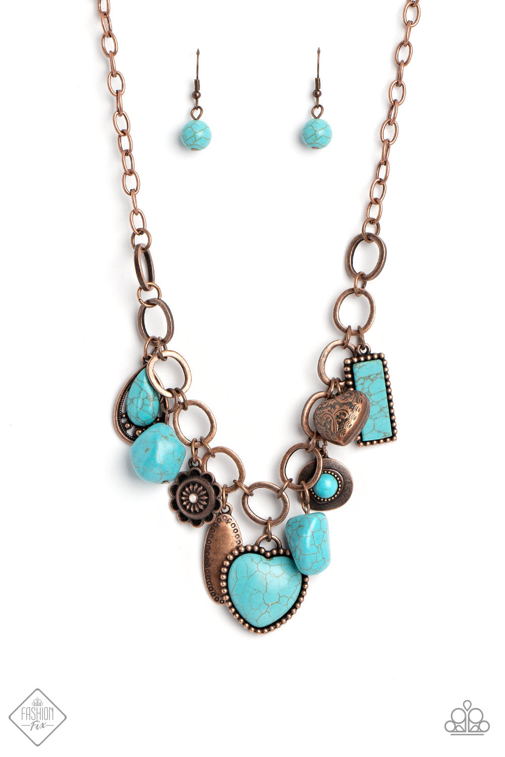 Countryside Collection - Copper & Blue Turquoise Stone Santa Fe Style Fashion Fix February 2023 Paparazzi N1375