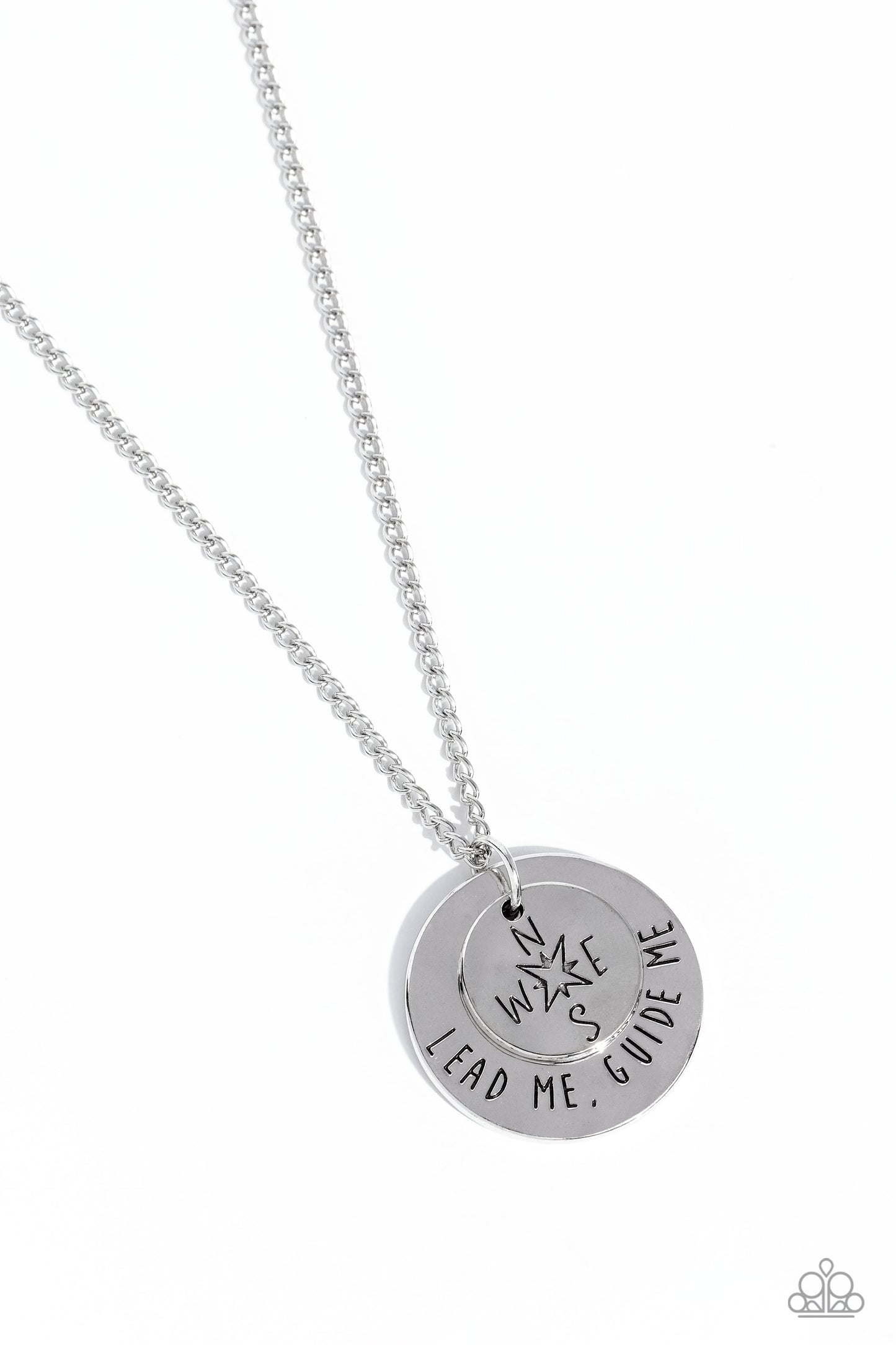 Gilded Guide - Silver "Lead Me, Guide Me" Faith Inspirational Necklace N3038