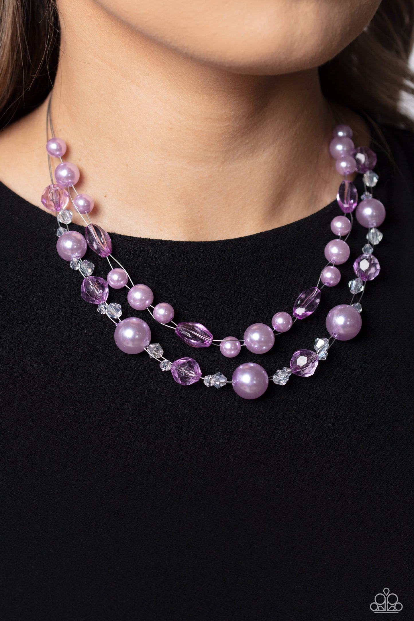 Parisian Pearls - Purple Lavender Pearlescent Bead Necklace Paparazzi N1564