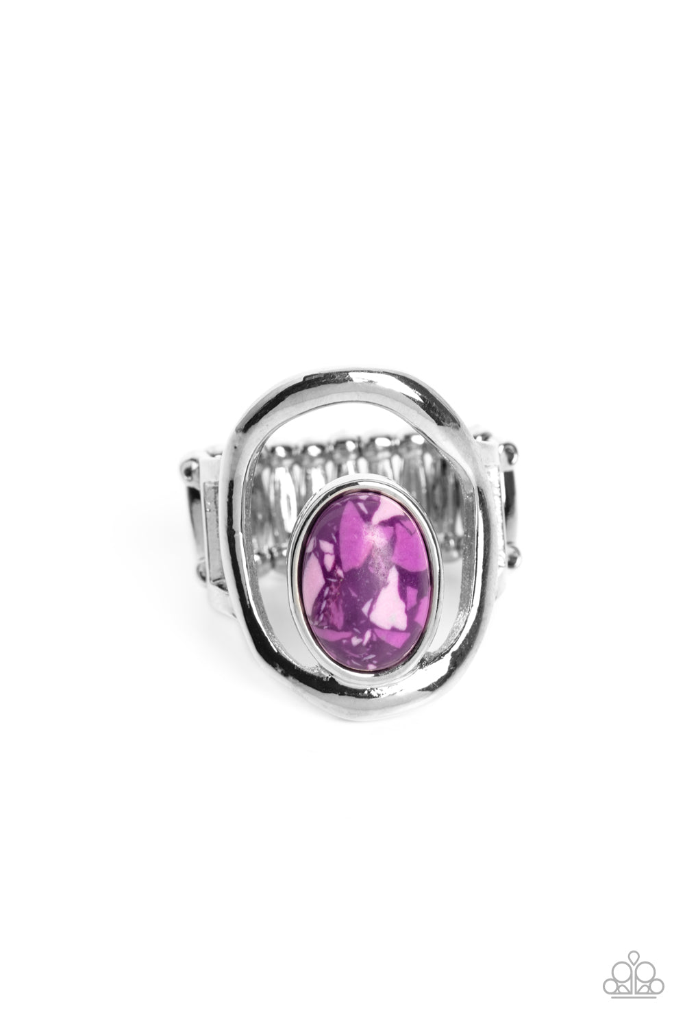 Marble Masterpiece - Purple Marbled Silver Ring Paparazzi R0435