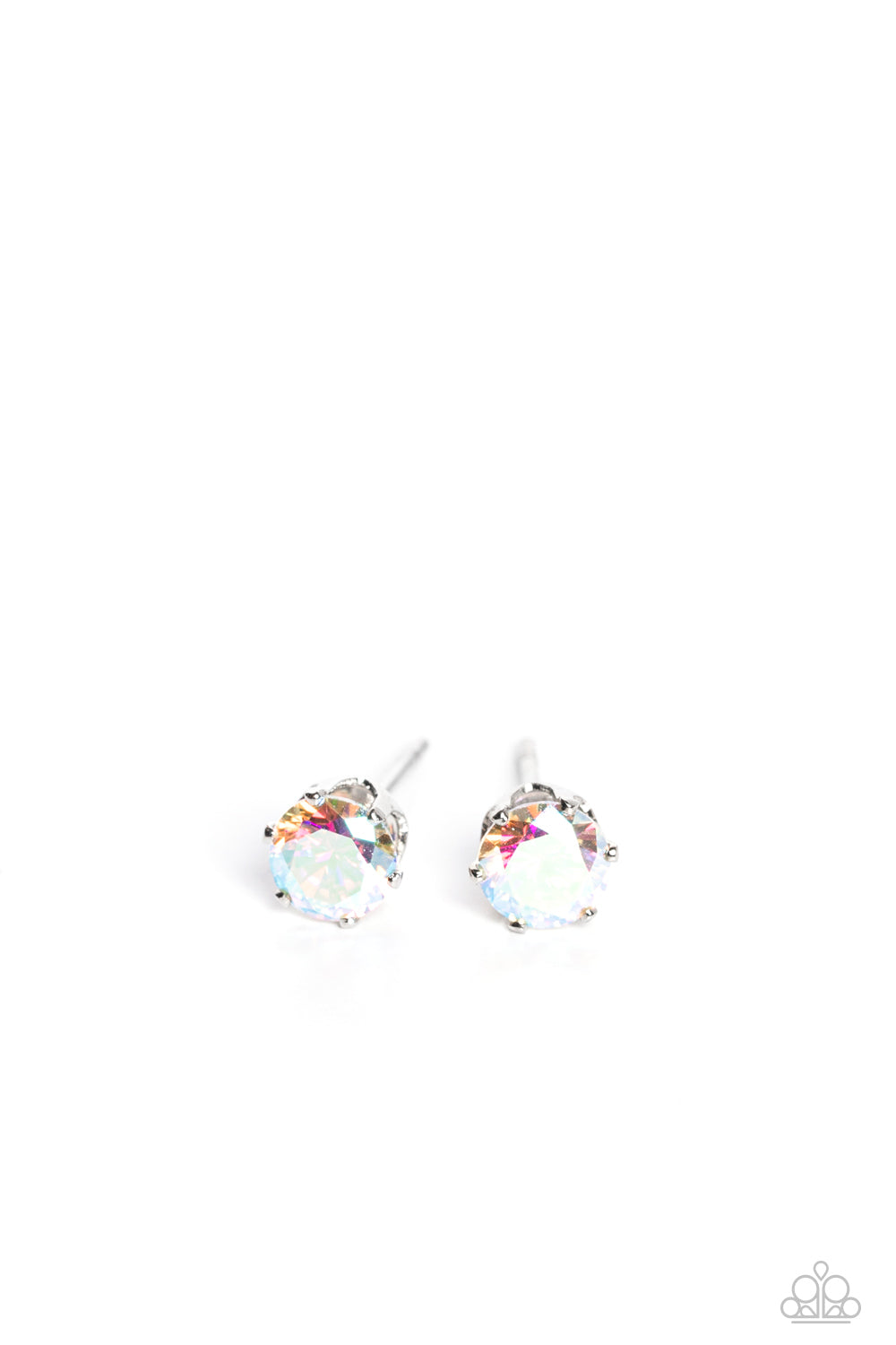 Delicately Dainty - Multicolored Iridescent Cubic Zirconia Dainty Post Earring Paparazzi E1400