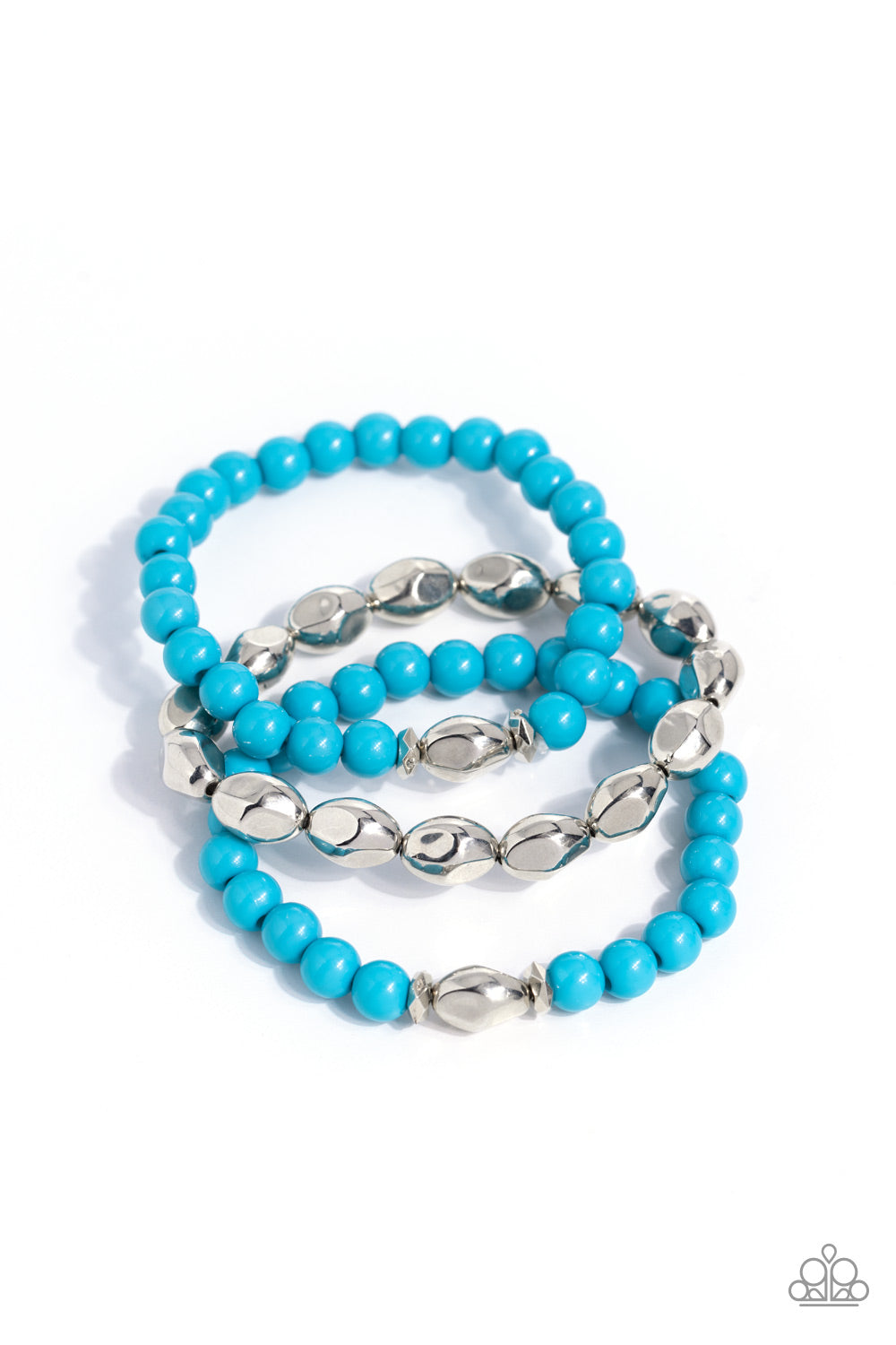 The Candy Man Can - Blue Turquoise Color Bead Stretch Bracelets Paparazzi B1180