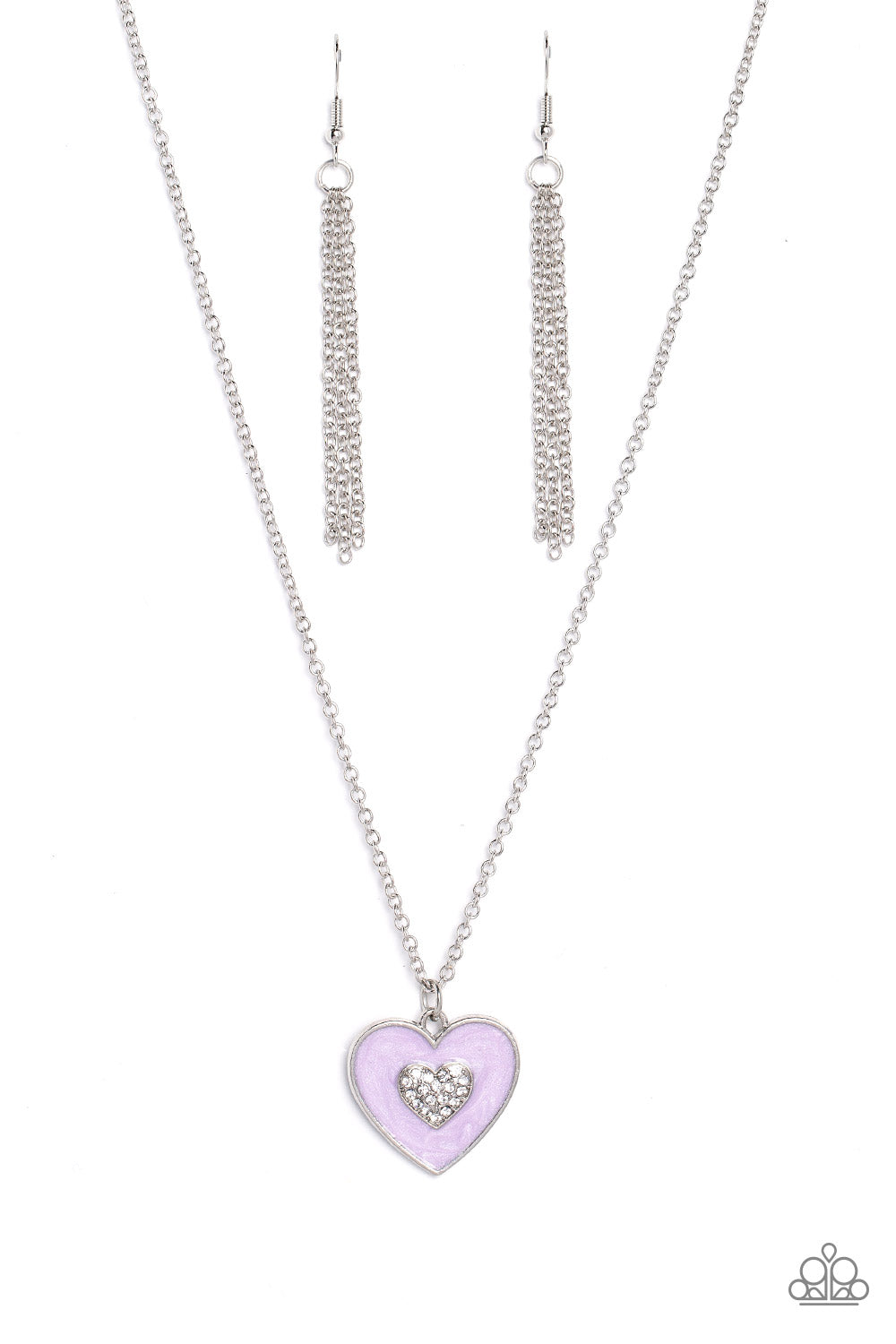 So This Is Love - Purple Lavender Silver Heart Necklace Paparazzi N1470