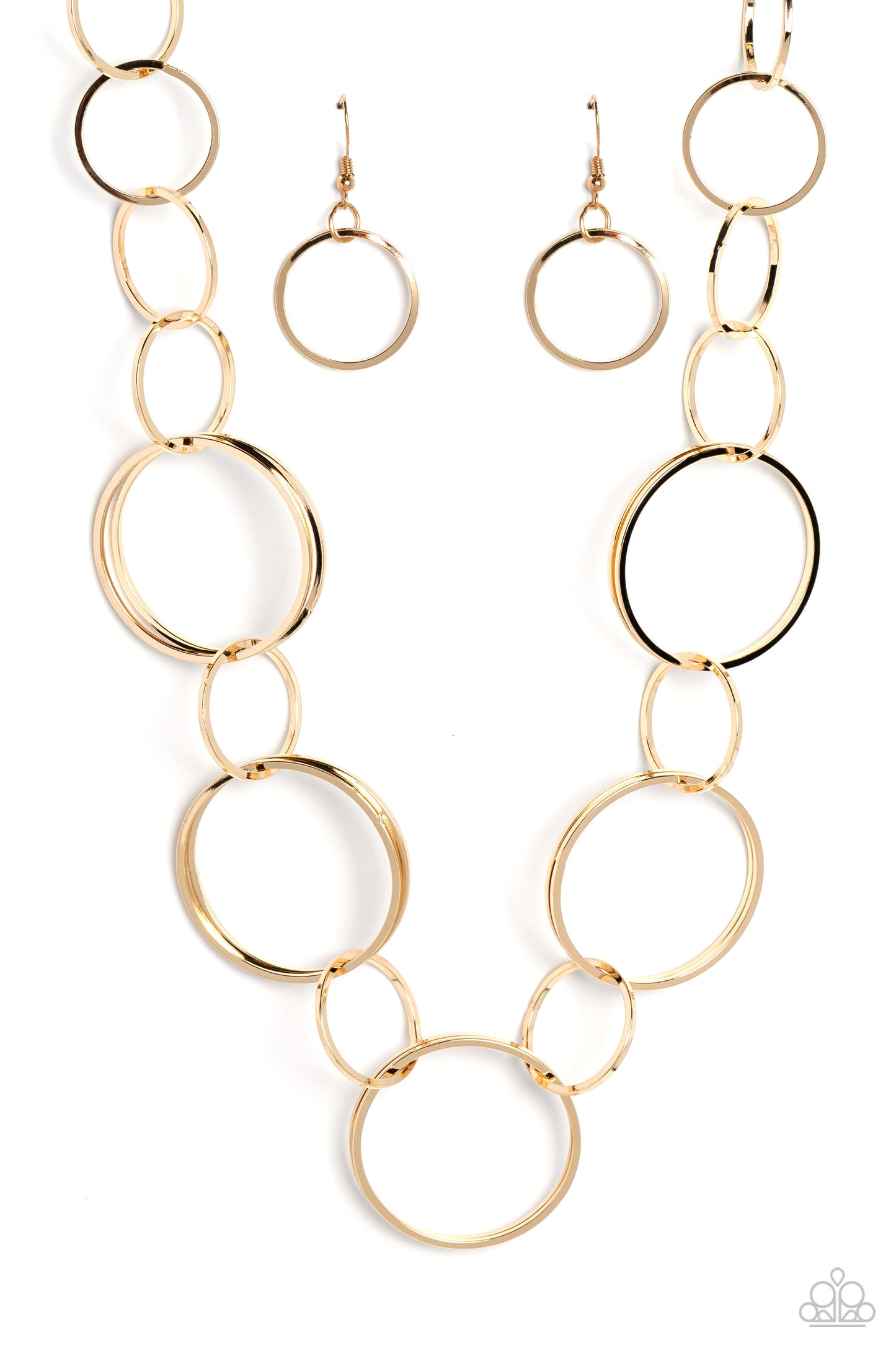 Shimmering Symphony - Gold Hoop Necklace Paparazzi N1598