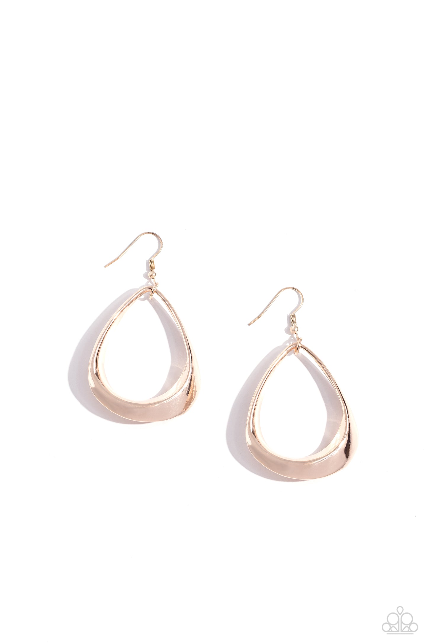 Subtle Solstice - Rose Gold Asymmetrical Teardrop Earring Paparazzi E1787