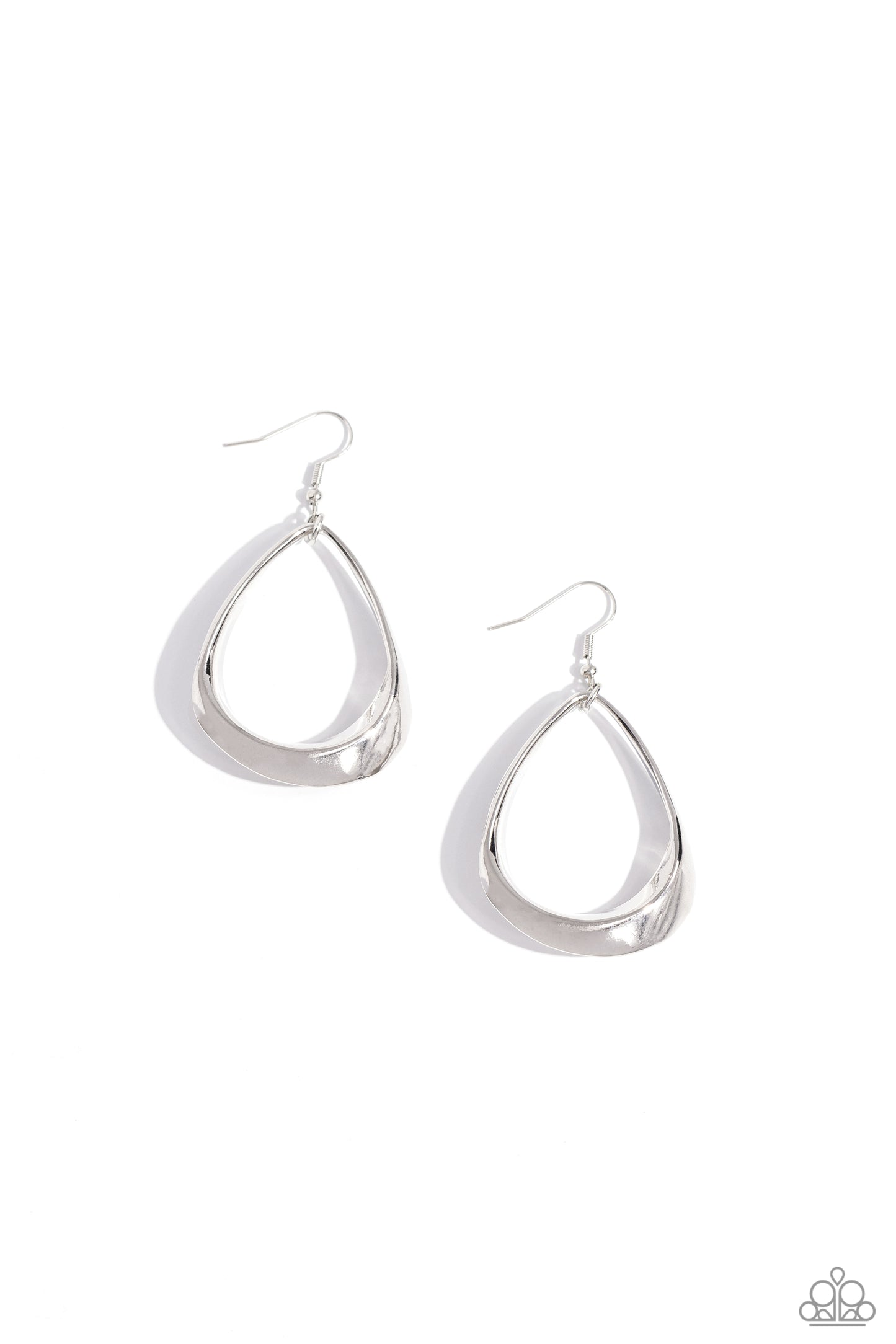 Subtle Solstice - Silver Teardrop Earring Paparazzi E1799