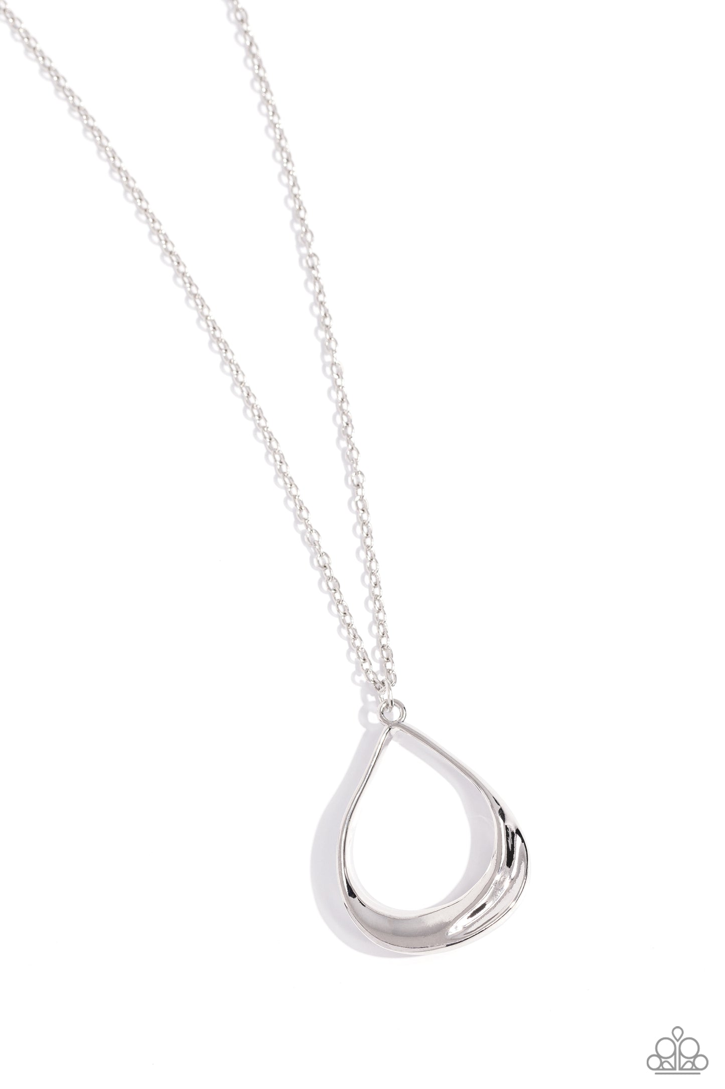 Subtle Season - Silver Teardrop Necklace Paparazzi N2031