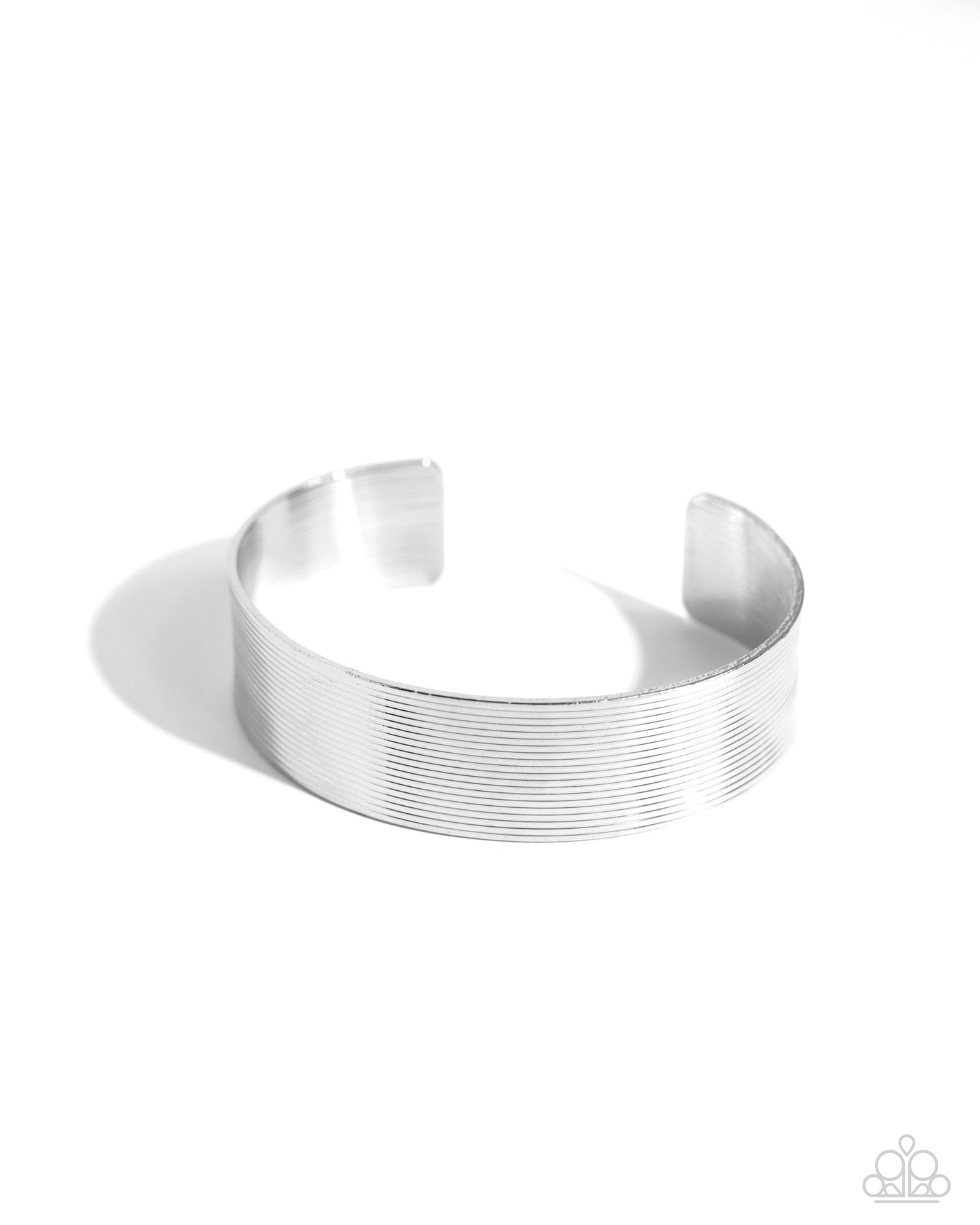 Linear Layers - Silver Linear Texture Urban Cuff Bracelet Paparazzi B1526