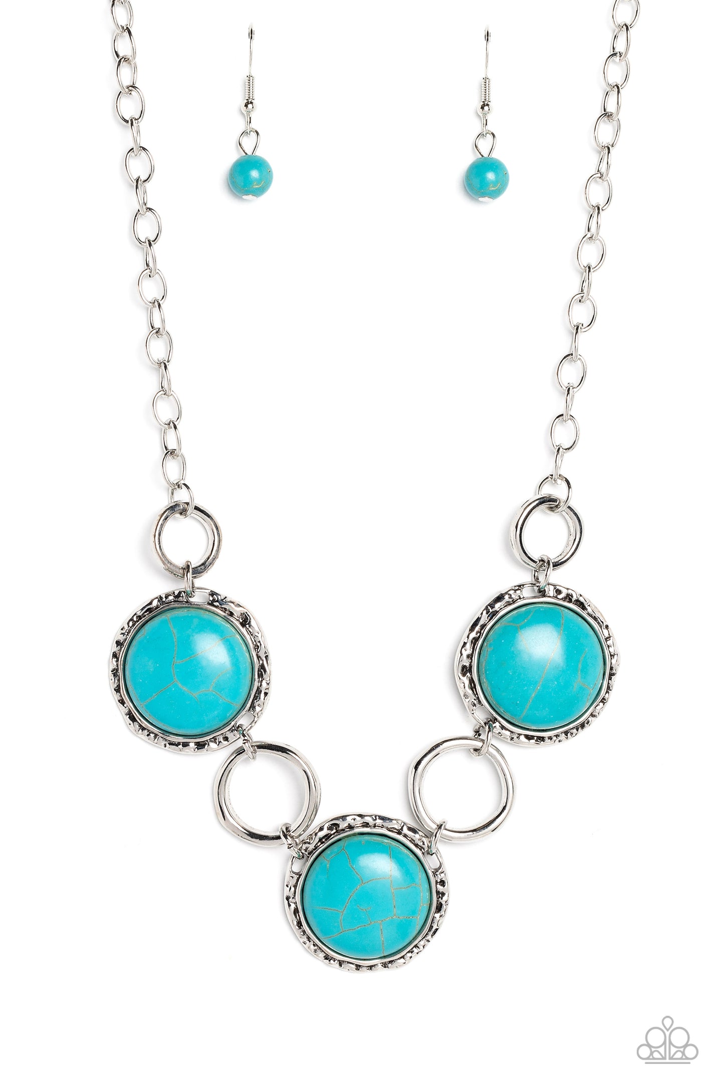 Saharan Scope - Blue Turquoise Stone Santa Fe Style Necklace Paparazzi N1809