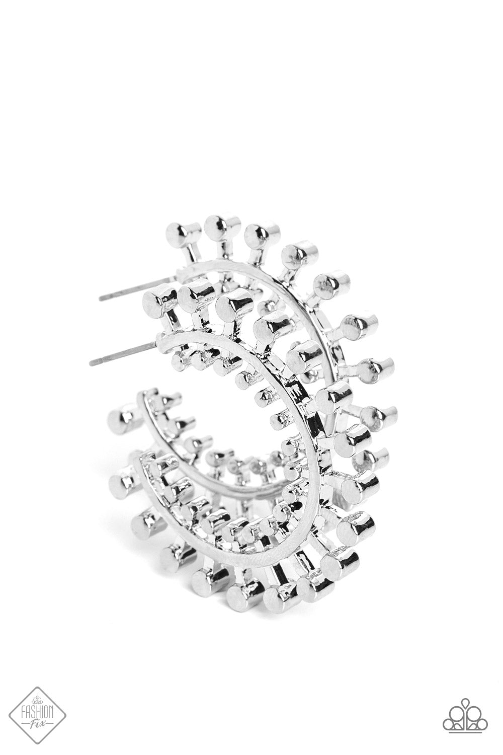 The Way You Make Me WHEEL - Silver Hoop Earring Fashion Fix March 2023 Paparazzi E1257