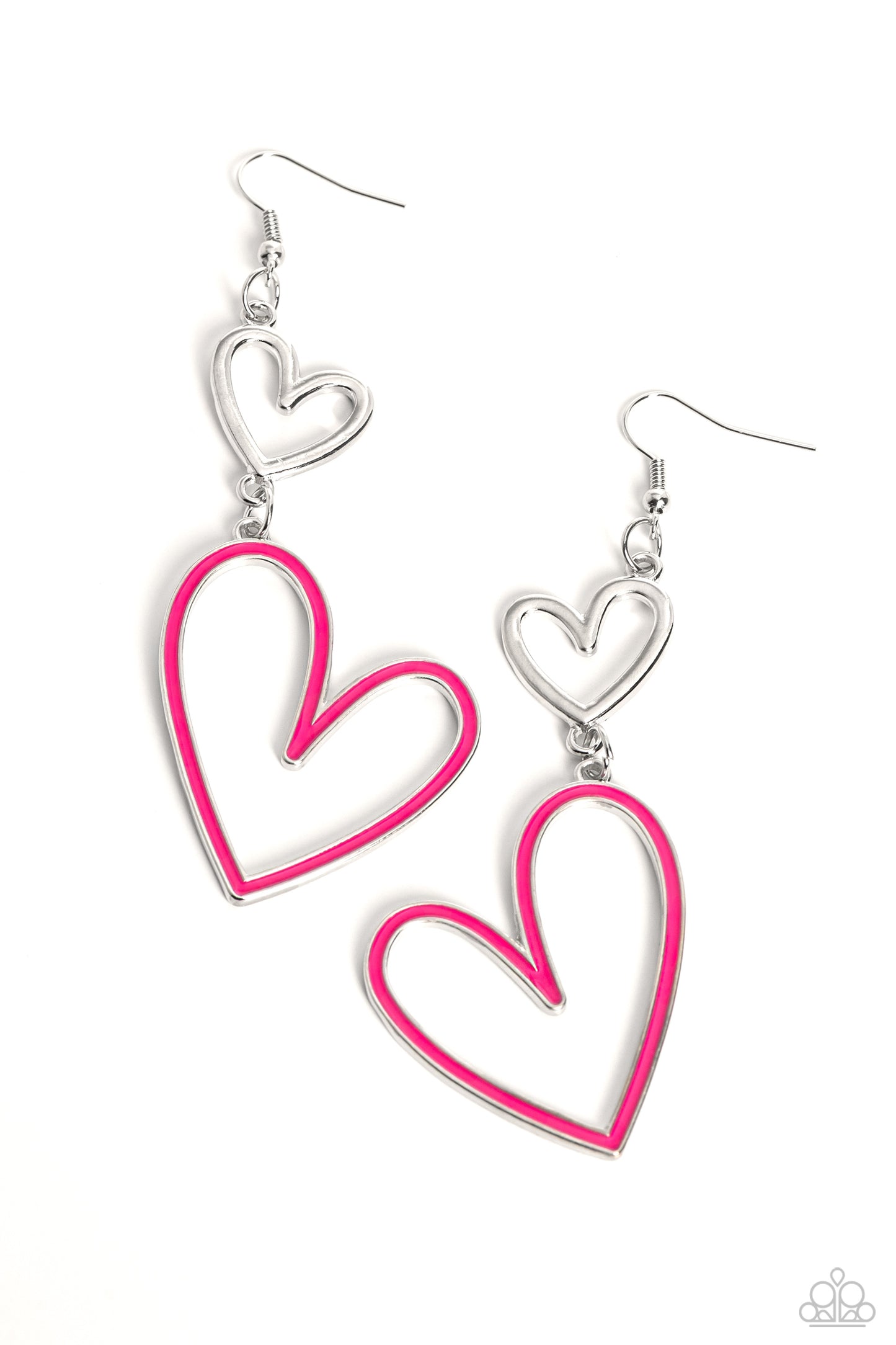 Pristine Pizzazz - Pink Heart Earring Paparazzi E1438