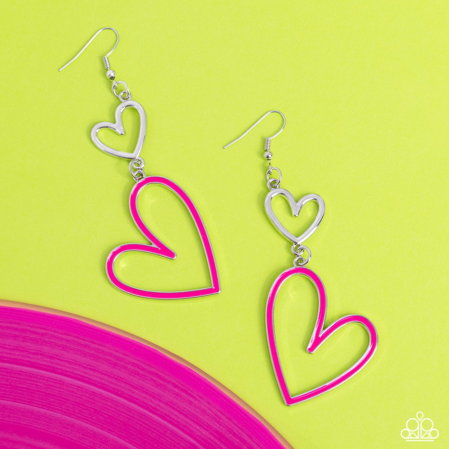 Pristine Pizzazz - Pink Heart Earring Paparazzi E1438