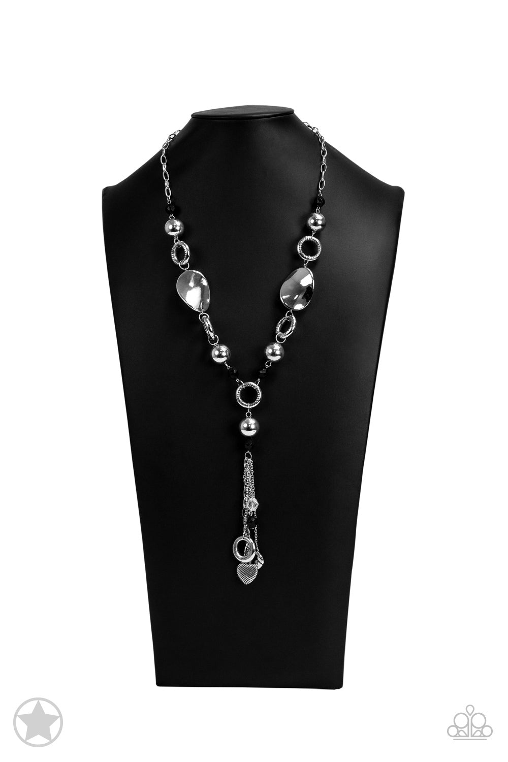 Total Eclipse of the Heart Silver Blockbuster Necklace Paparazzi N0142