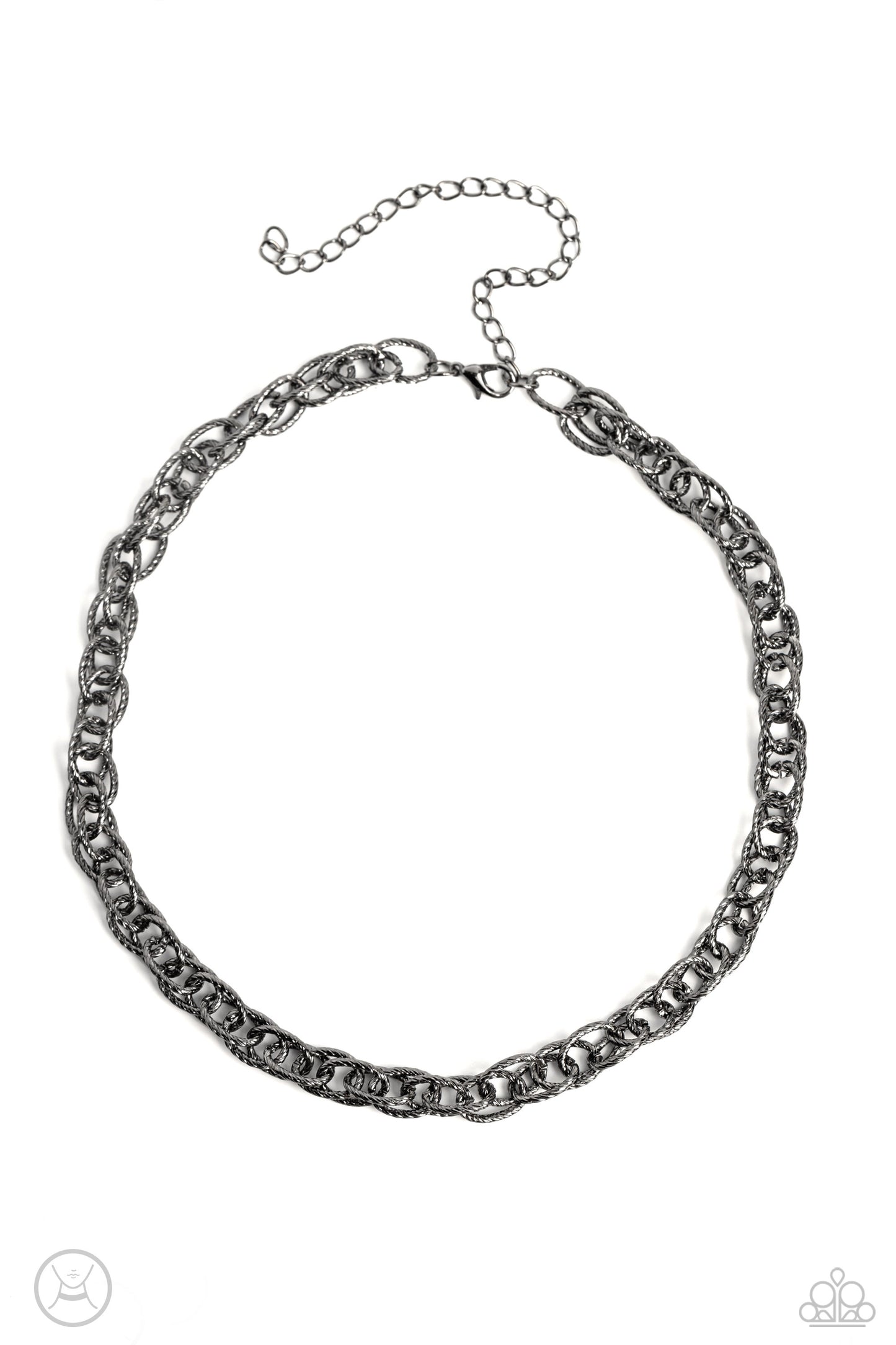 If I Only Had a CHAIN - Black Gunmetal Chain Choker Necklace Paparazzi N2089