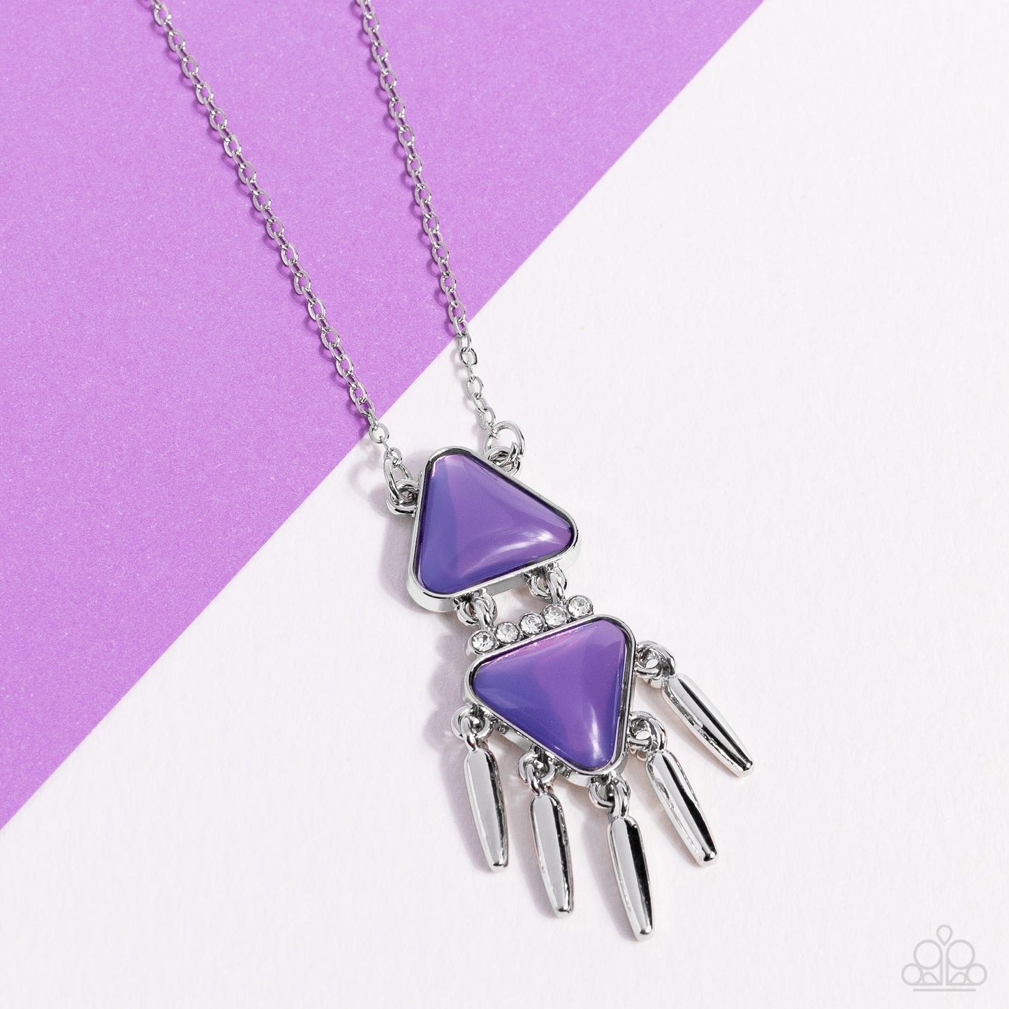 Under the FRINGE - Purple Opalescent Geometric Necklace Paparazzi N1569