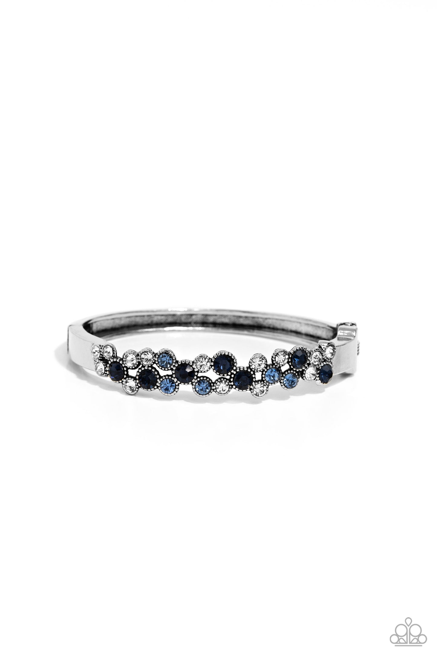 Big City Bling - Blue And White Gem Hinge Bracelet Paparazzi B1251