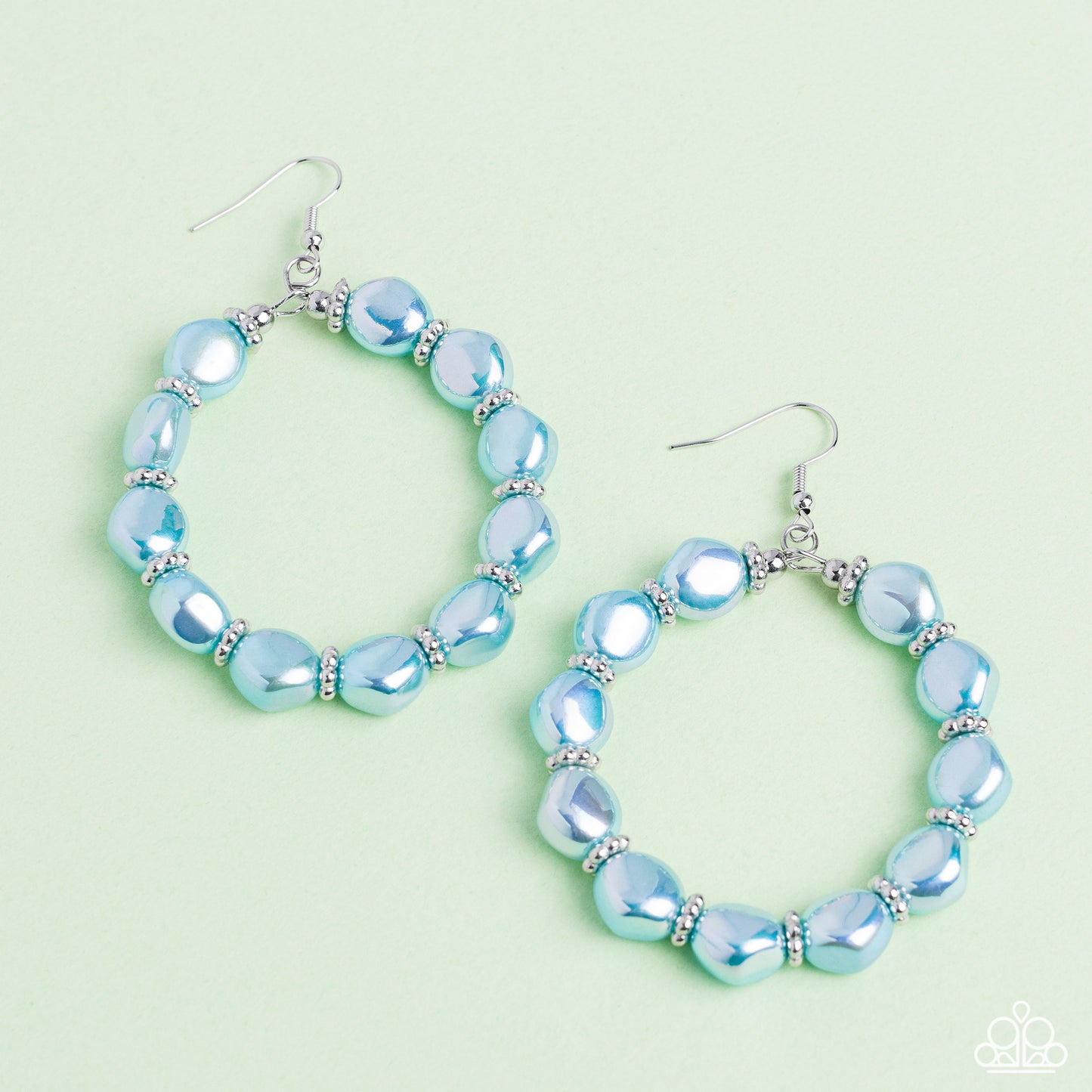 The PEARL Next Door - Blue Iridescent Sheen Baroque Pearl Earring Paparazzi E1662