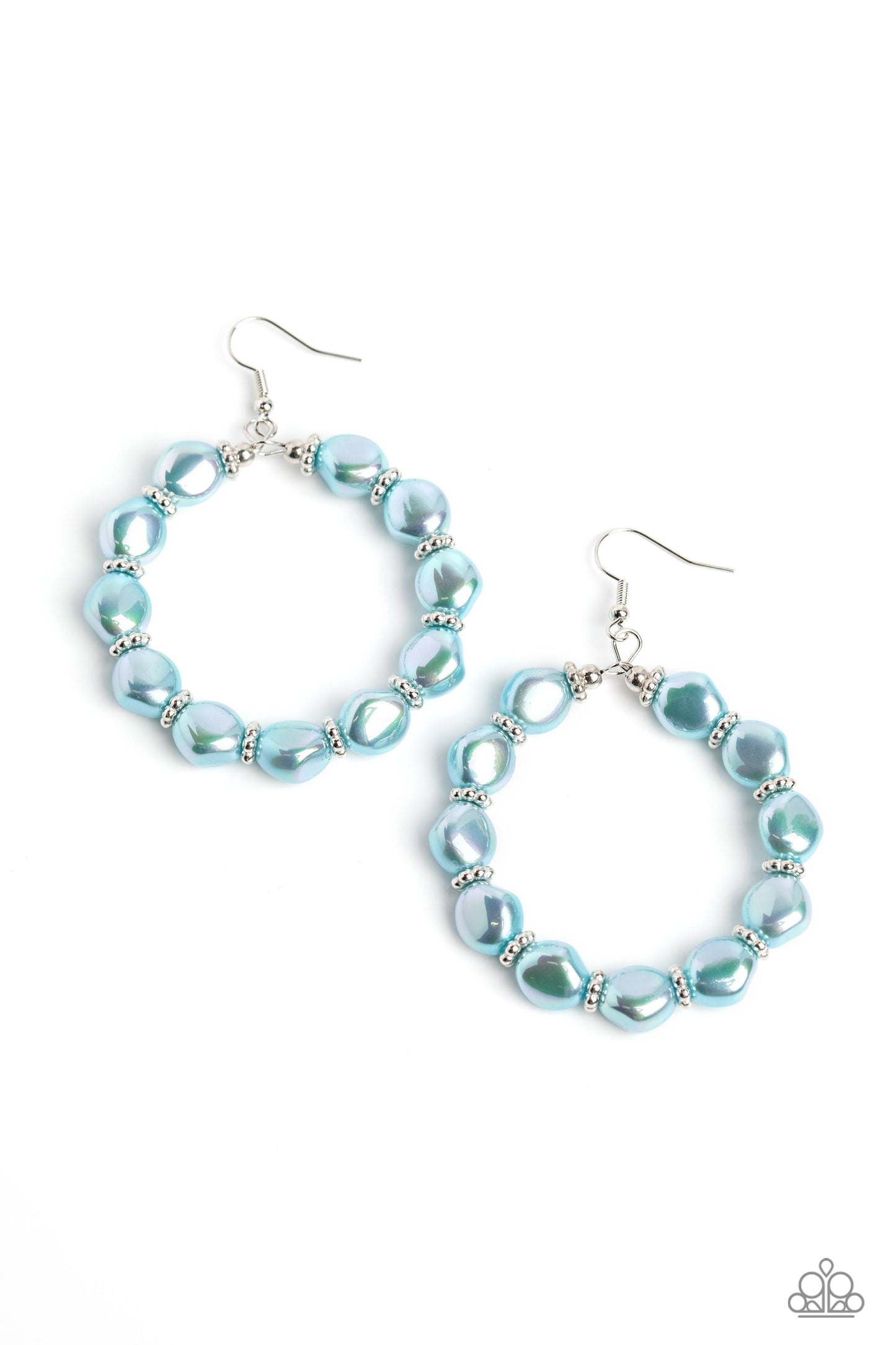 The PEARL Next Door - Blue Iridescent Sheen Baroque Pearl Earring Paparazzi E1662