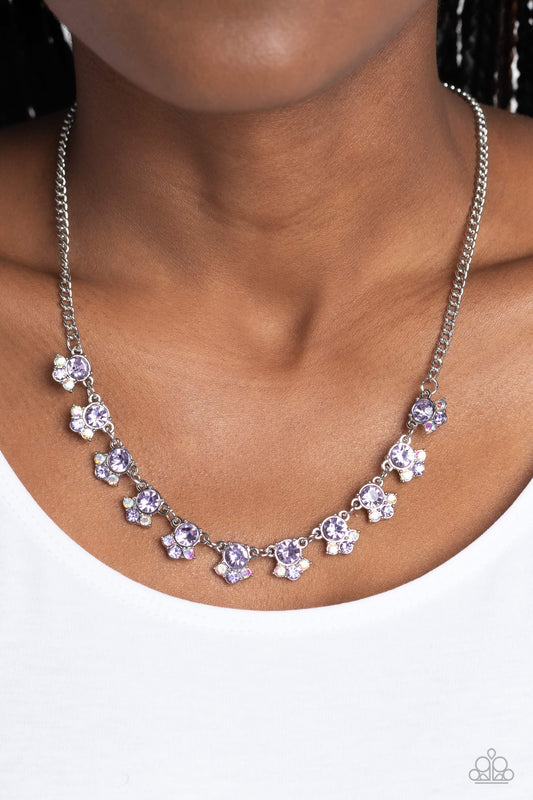 Tabloid Treasure - Purple & Iridescent Gem Necklace Paparazzi N1446