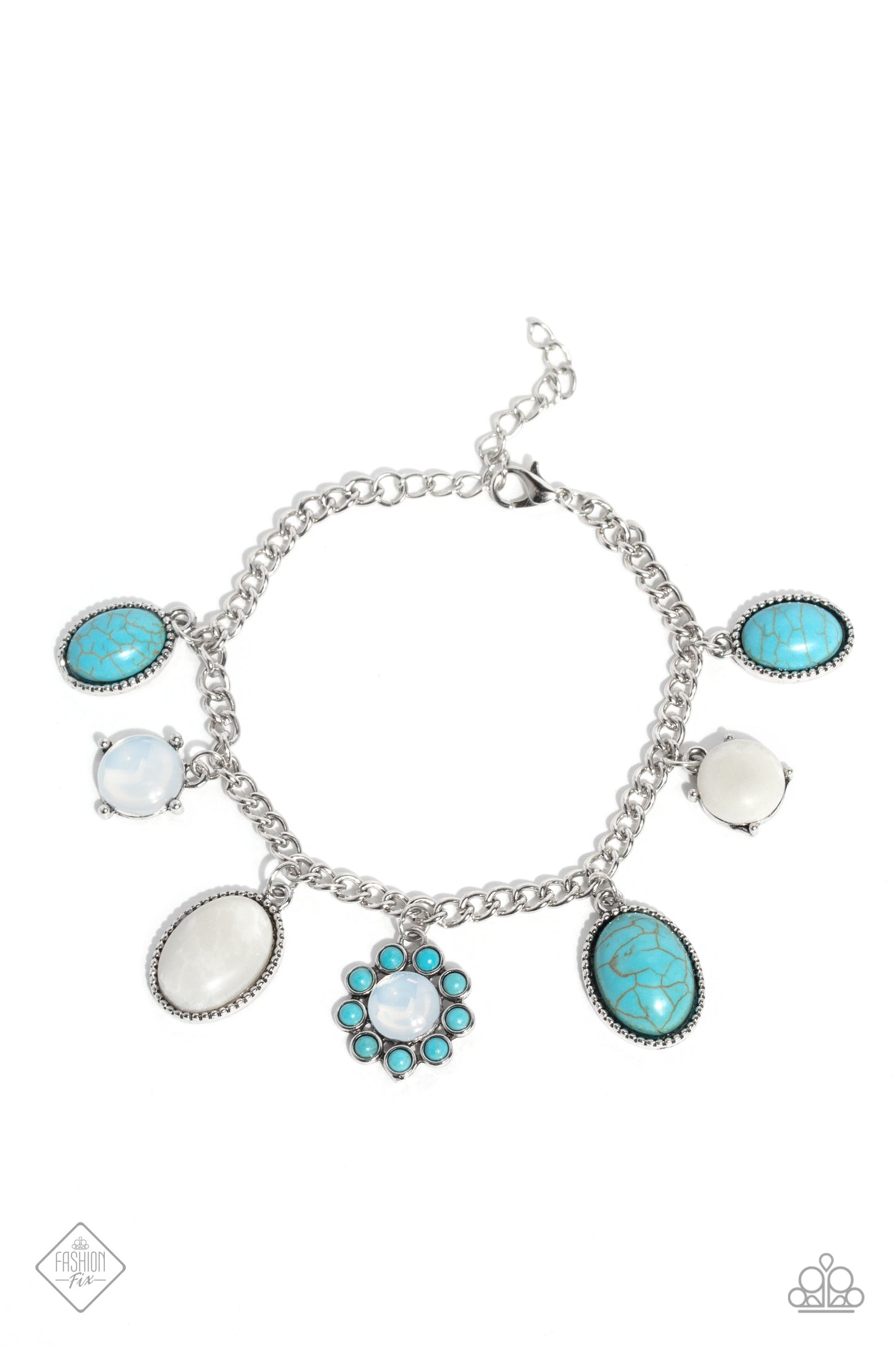 Cowboy Charm - Blue Turquoise Bracelet Fashion Fix March 2023 Paparazzi B0981