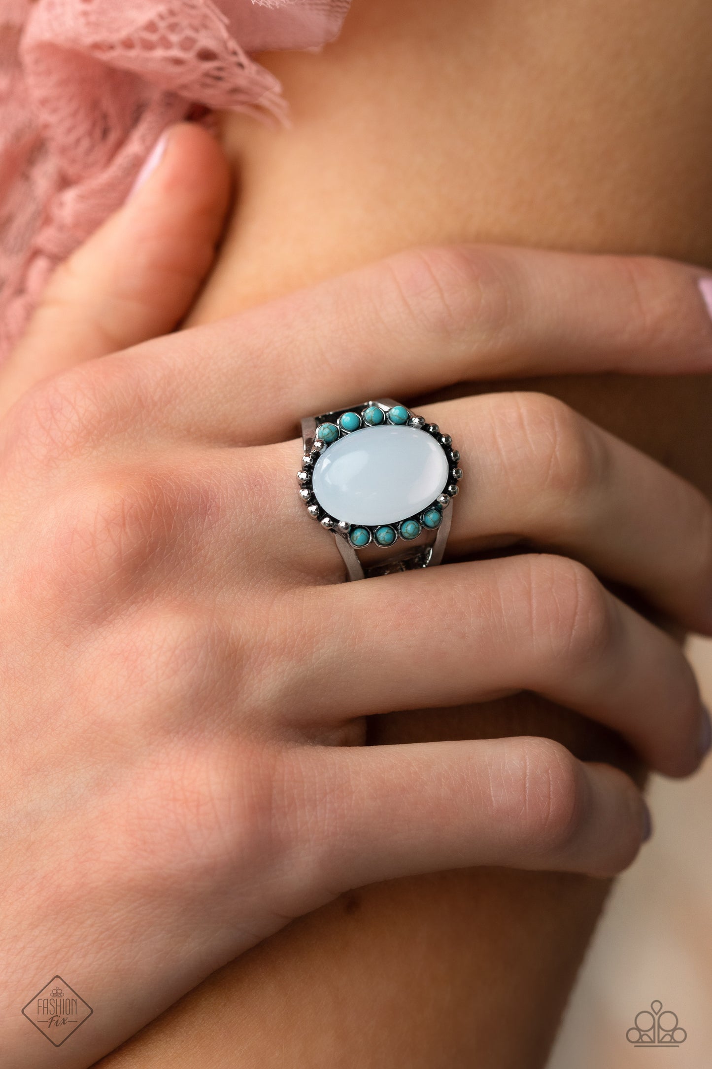 Captivating Cowboy Blue Ring Santa Fe Style Fashion Fix March 2023 Paparazzi R0429