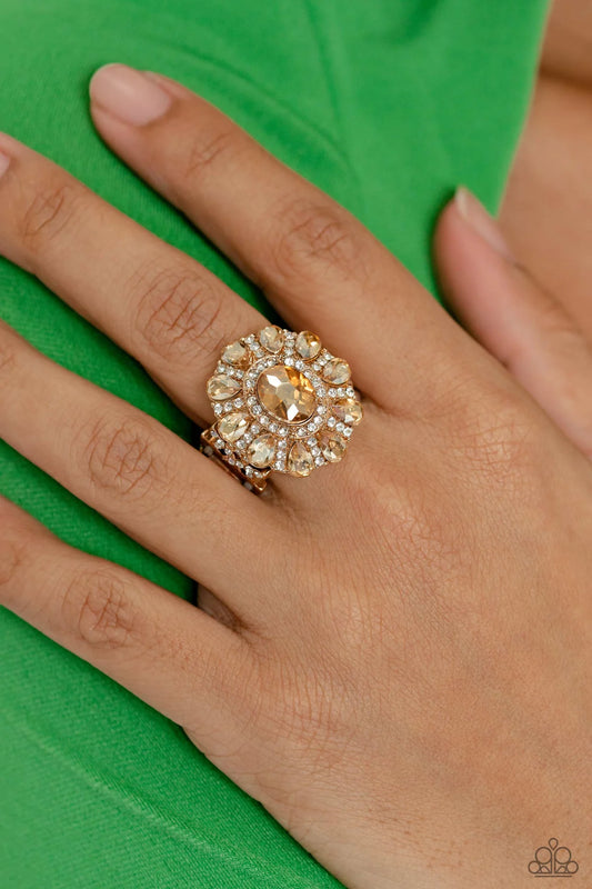 Glimmer And Spice Gold Ring Life Of The Party March 2023 Paparazzi R0434