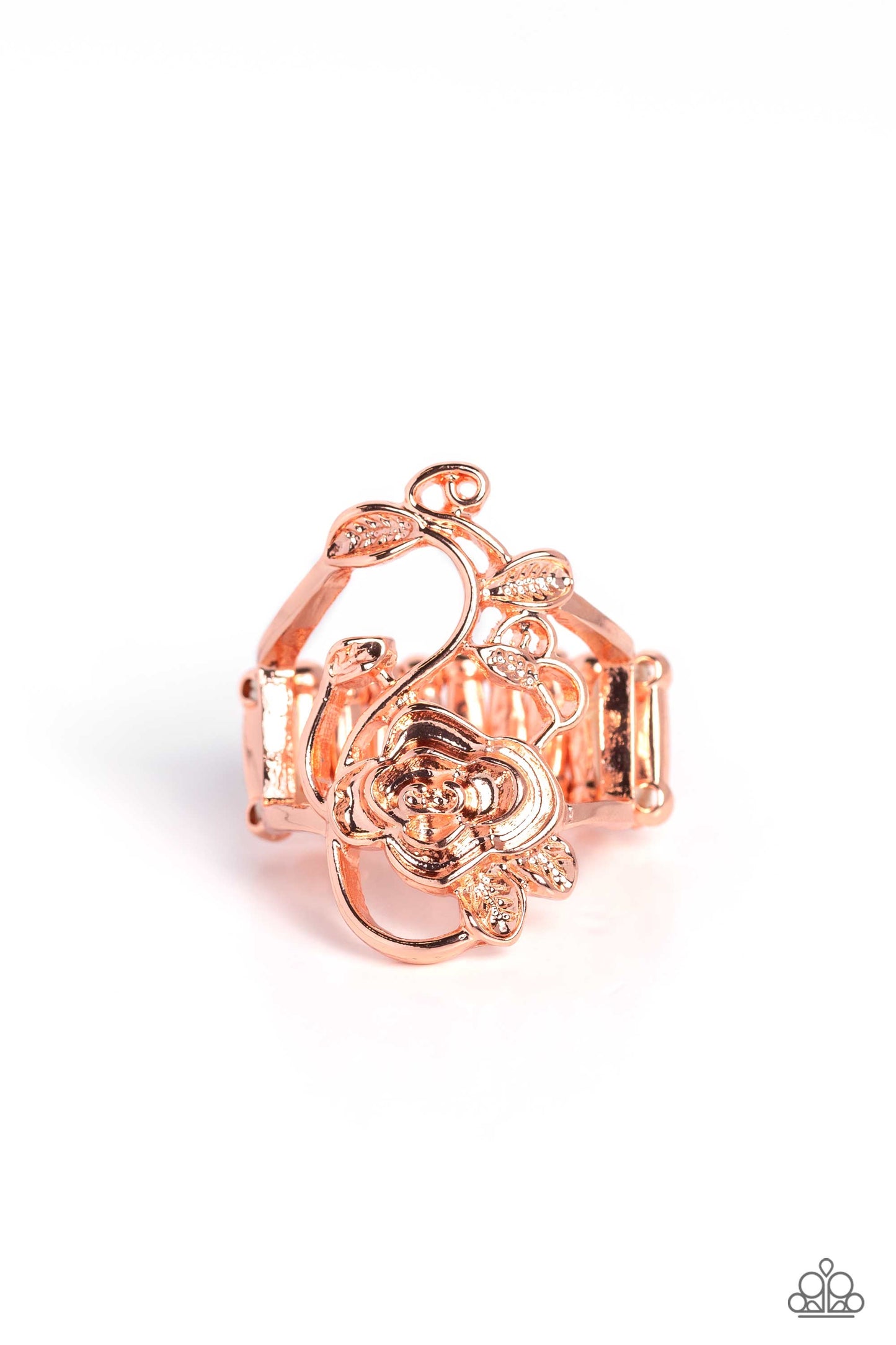 What ROSE Around - Copper - Shiny Copper Vine Ring Paparazzi R0540