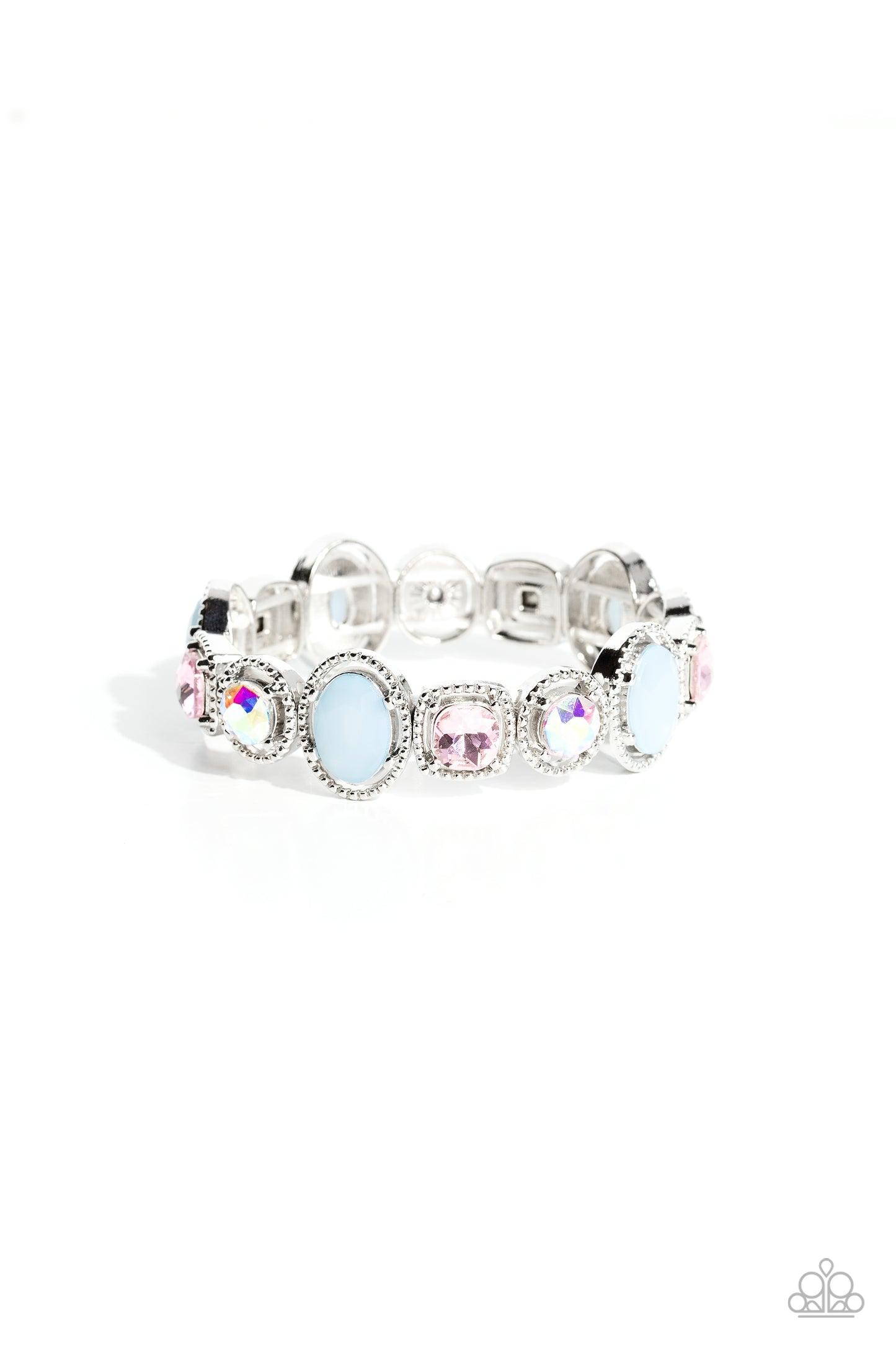 Fashion Fairy Tale - Multi Iridescent, Light Pink & Milky Blue Bead Stretch Bracelet Paparazzi B1162