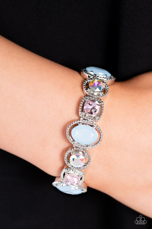 Fashion Fairy Tale - Multi Iridescent, Light Pink & Milky Blue Bead Stretch Bracelet Paparazzi B1162