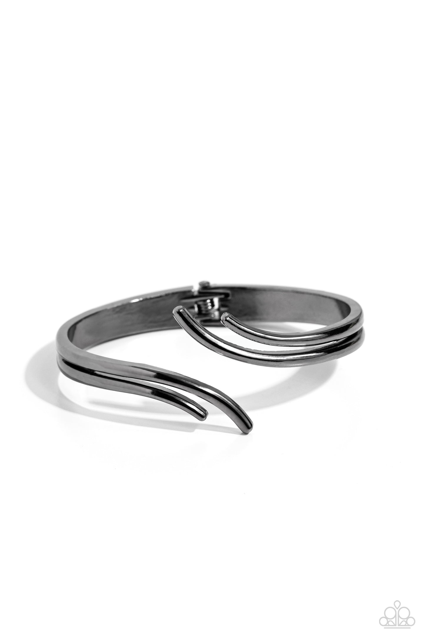 Elven Elegance - Black Gunmetal High Sheen Hinge Bracelet Paparazzi B1201