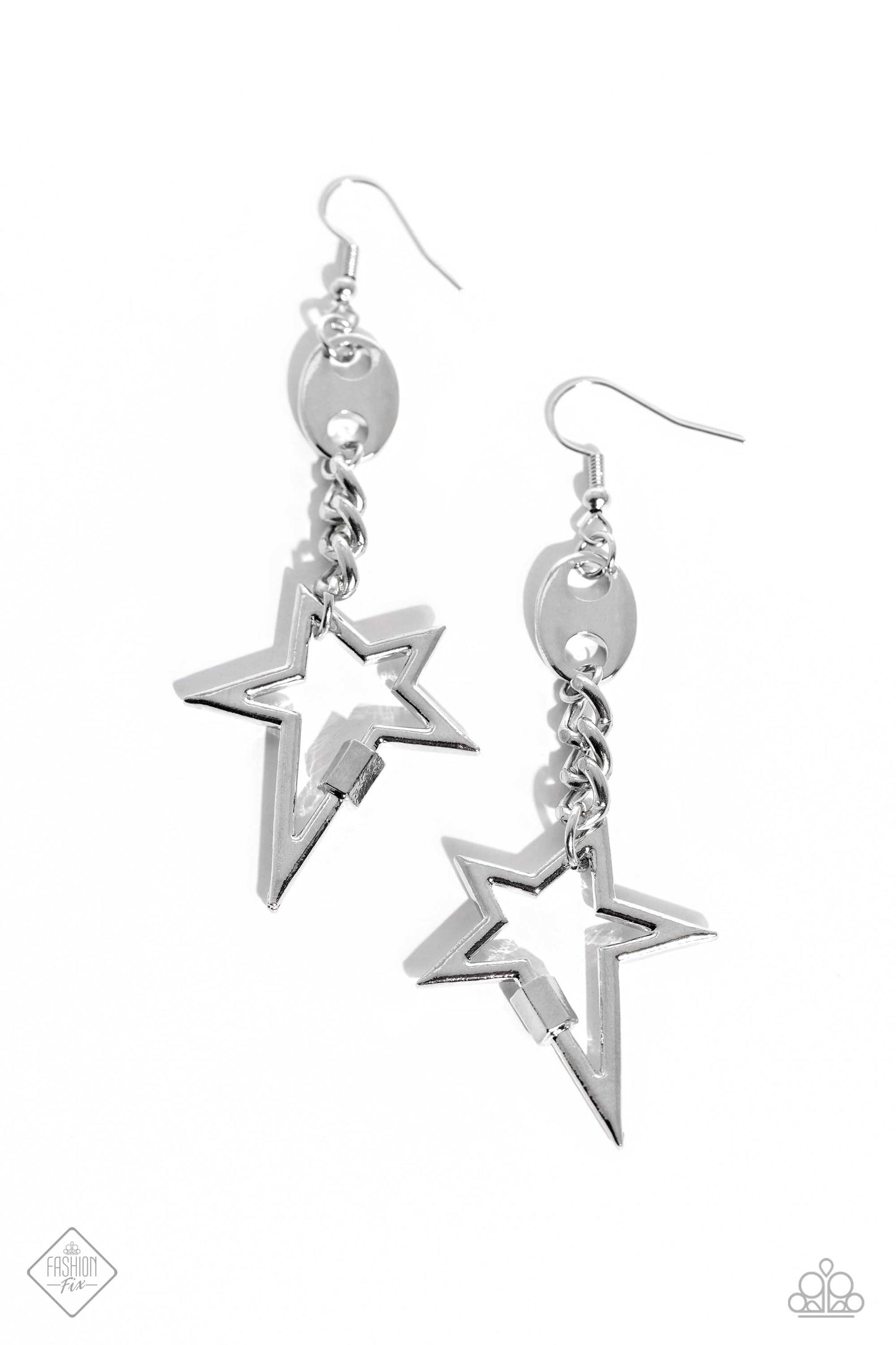 Iconic Impression - Silver Star Earring Fashion Fix June 2023 Paparazzi E1456