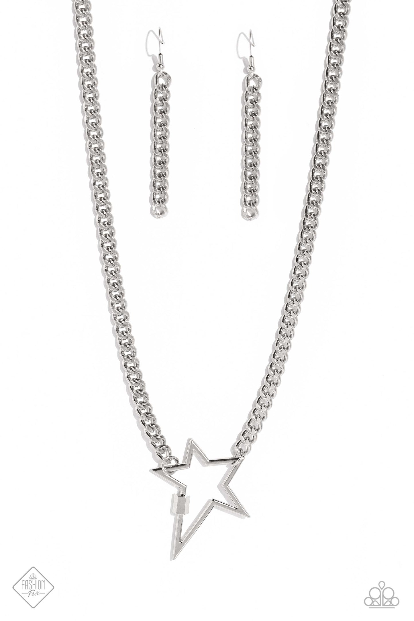 Playful Popstar - Silver Star Necklace Fashion Fix June 2023 Paparazzi N1664