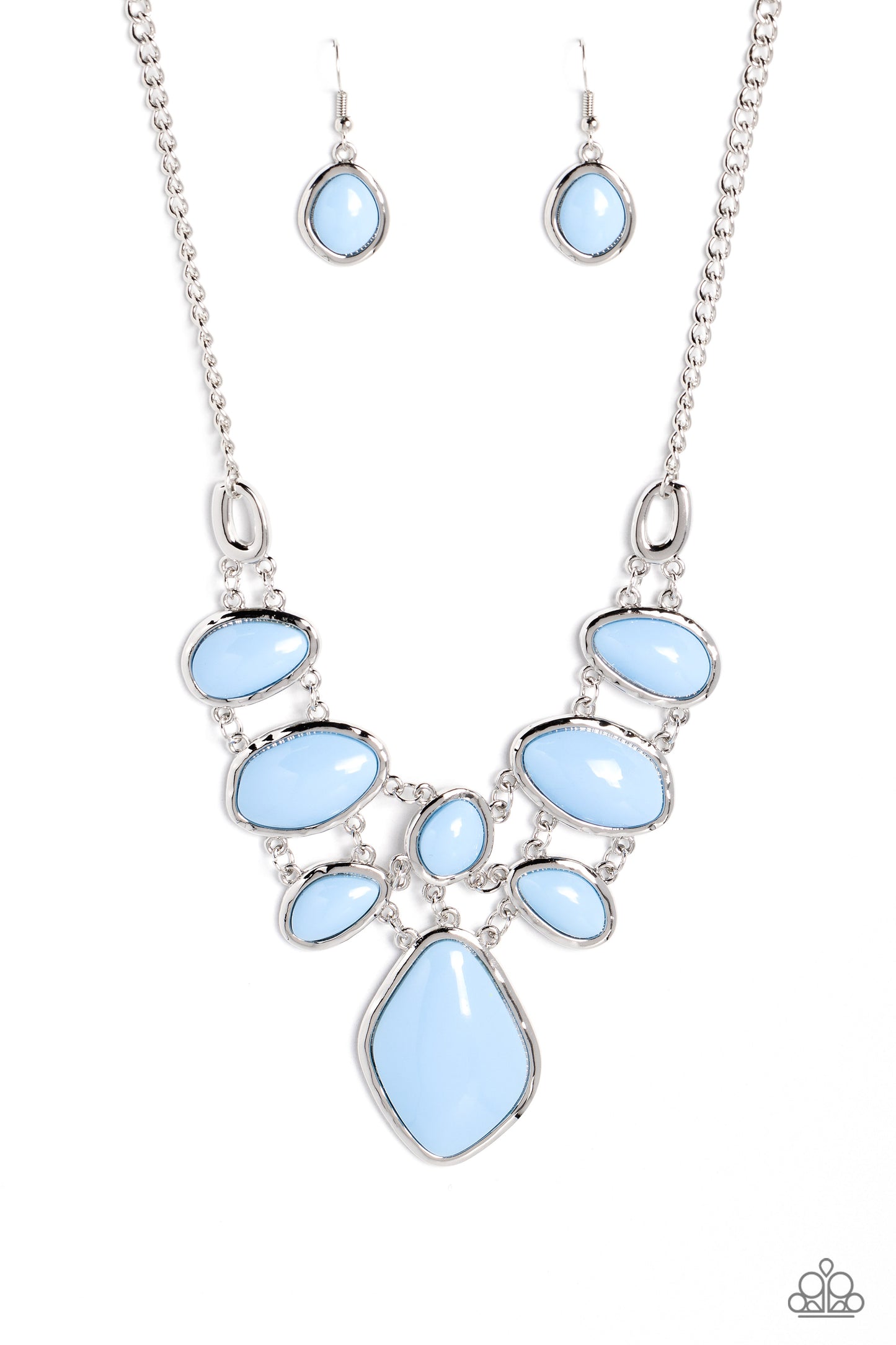 Dreamily Decked Out - Blue Summer Song Oval Necklace Paparazzi N1914