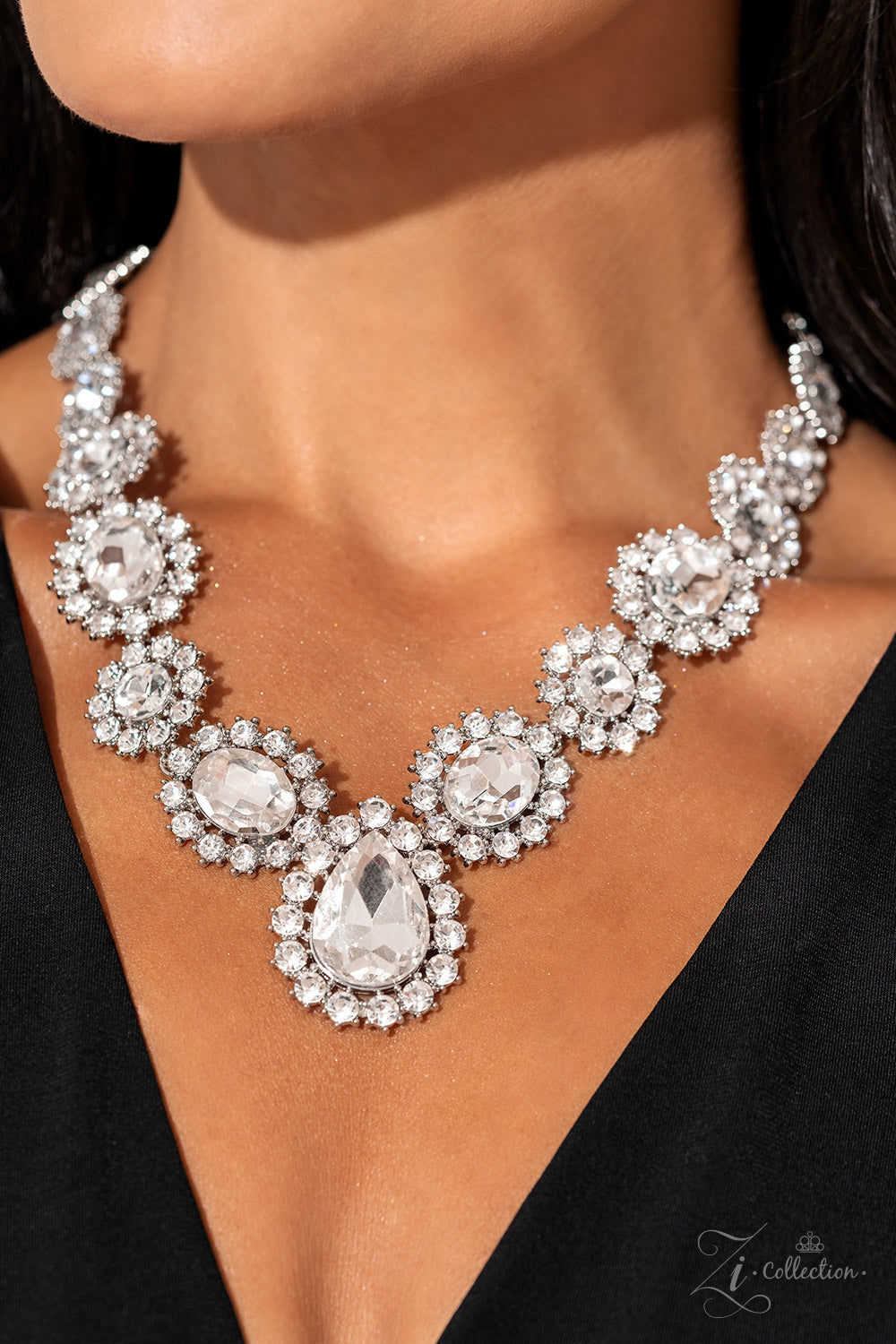 Everlasting - White Rhinestone Zi Collection Necklace 2023 Paparazzi