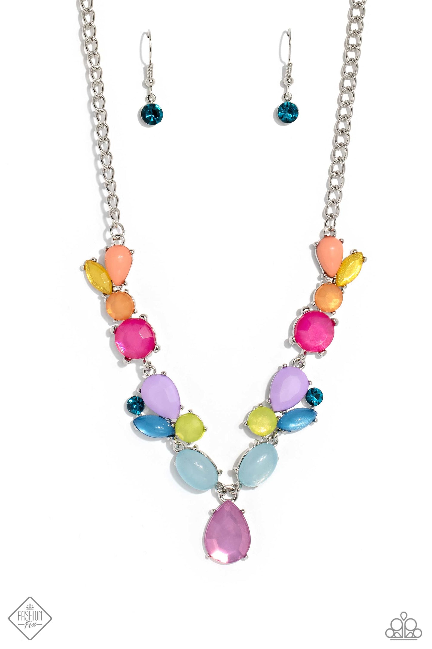 Puzzled Production - Multi Colored Bead Necklace Fashion Fix May 2023 Paparazzi N1677