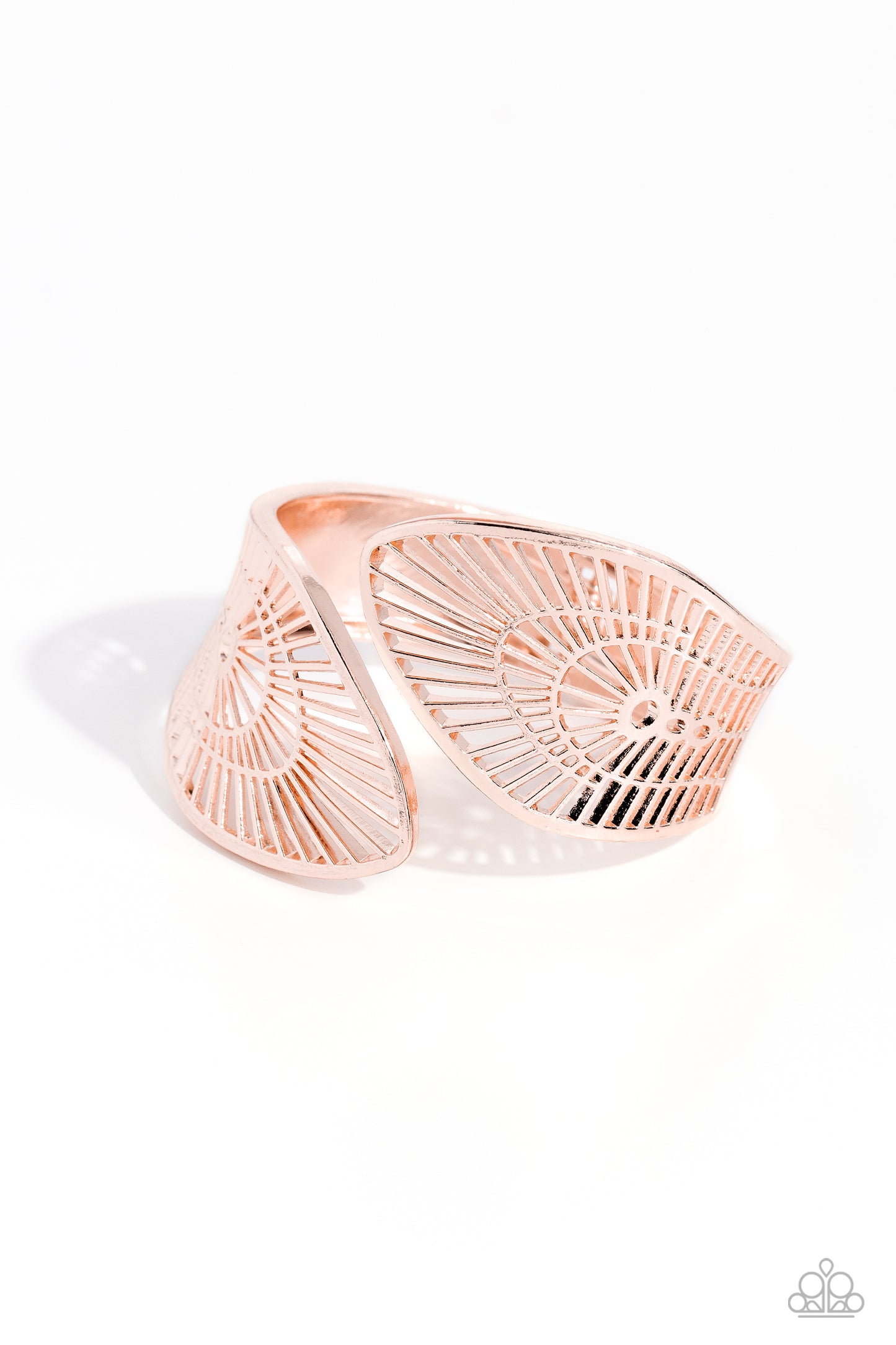 Palatial Palms - Rose Gold Palm Leaf Hinge Bracelet Paparazzi B1215