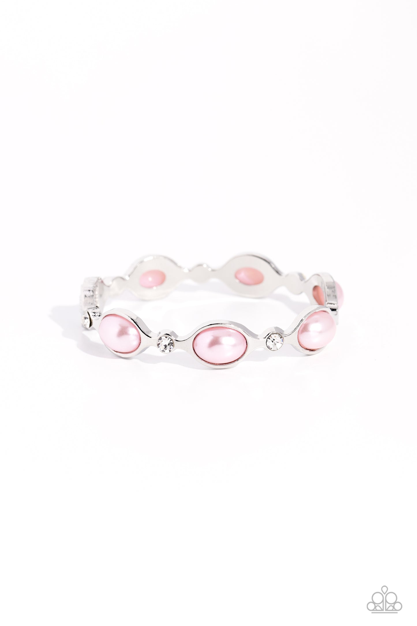 Are You Gonna Be My PEARL? - Pink - Baby Pink Pearl &Gem Hinge Bracelet Paparazzi B1197